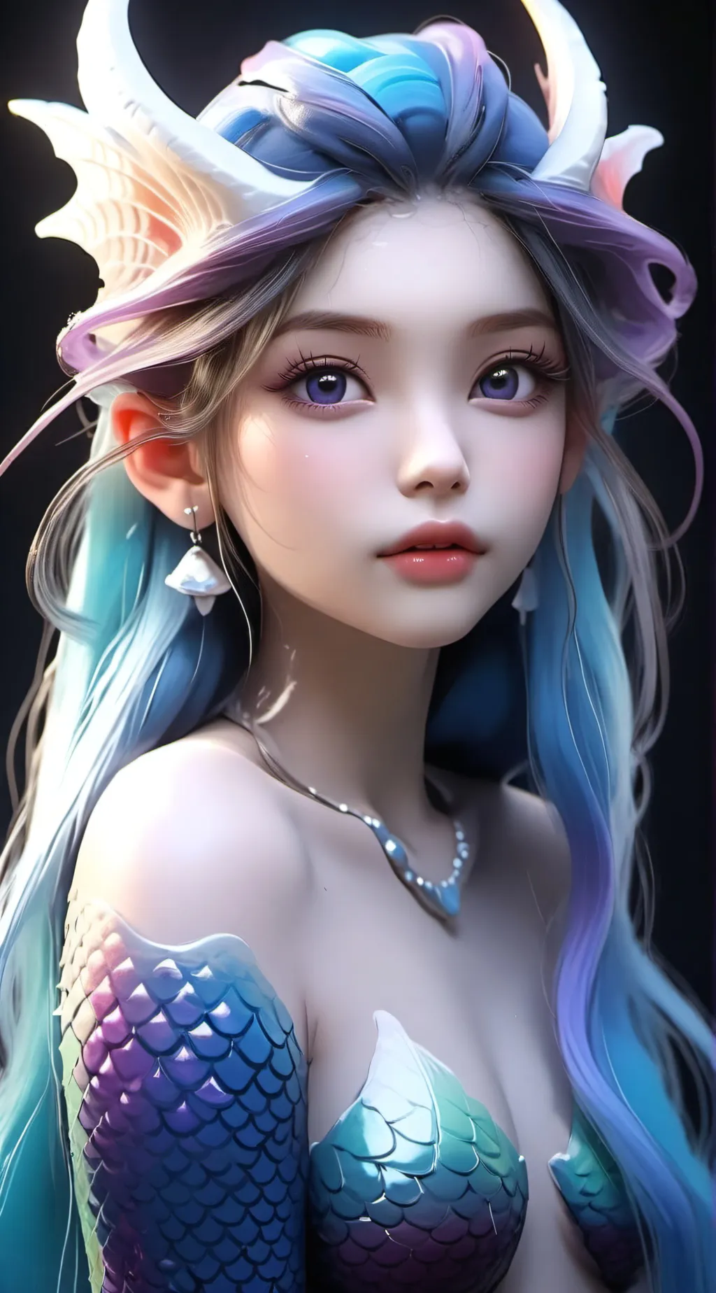 ai character: ARIANA MERMAID  background