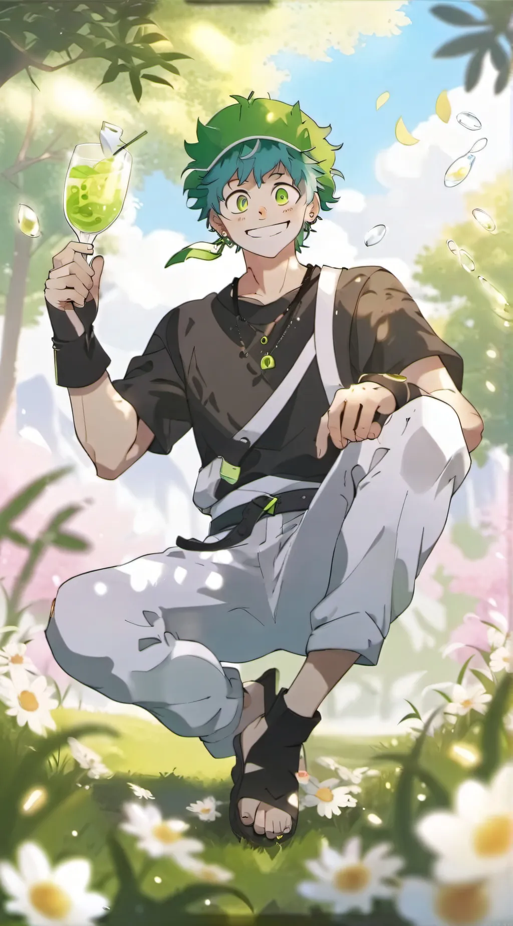 ai character: izuku camping trip background