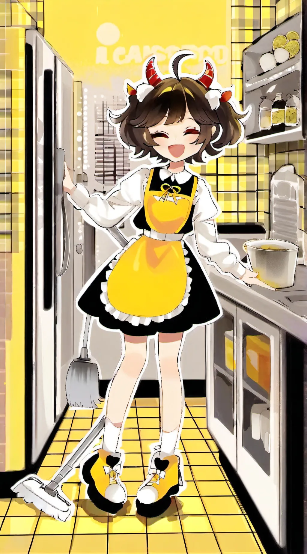 ai character: Miffy  background