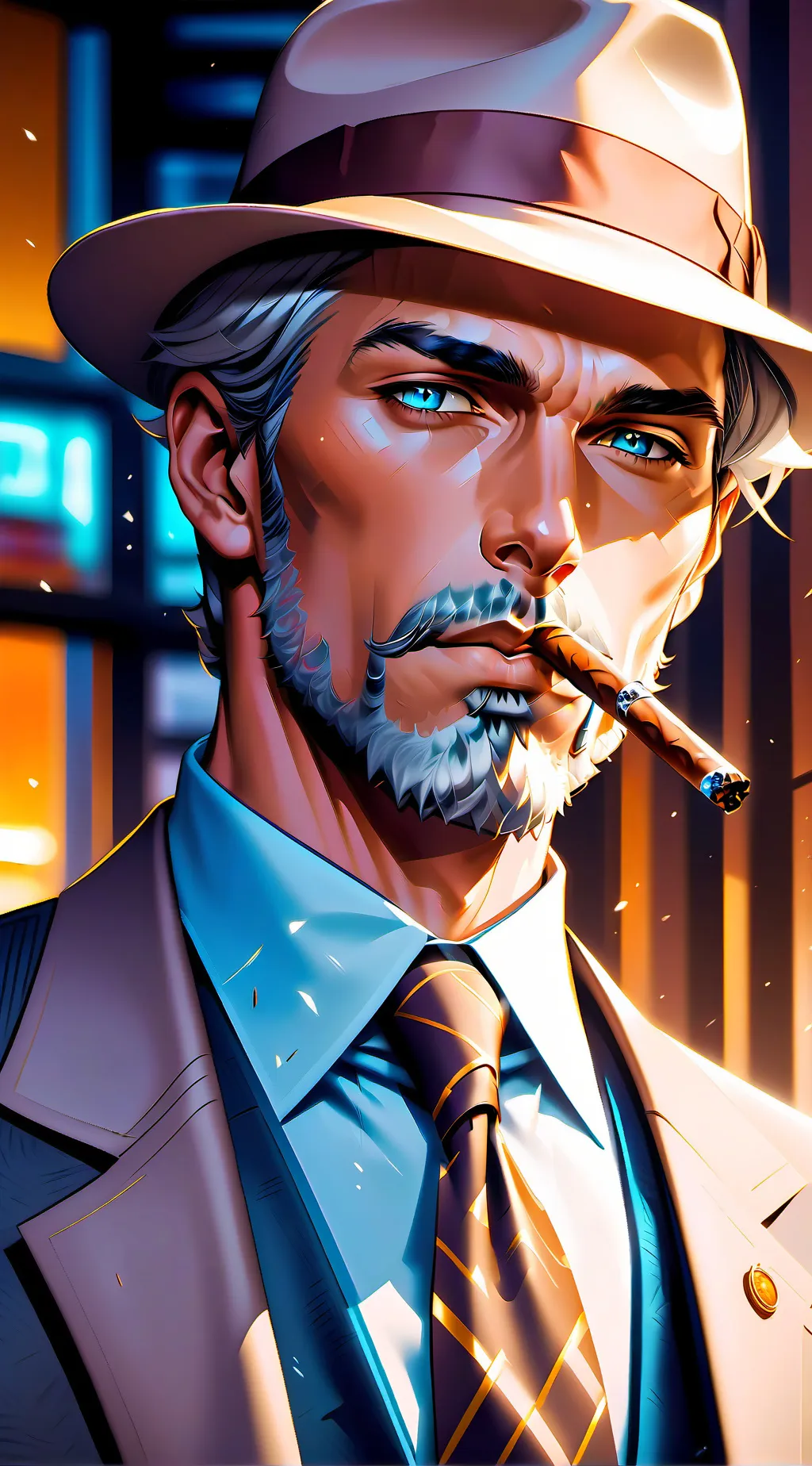 ai character: Dectective moorn background