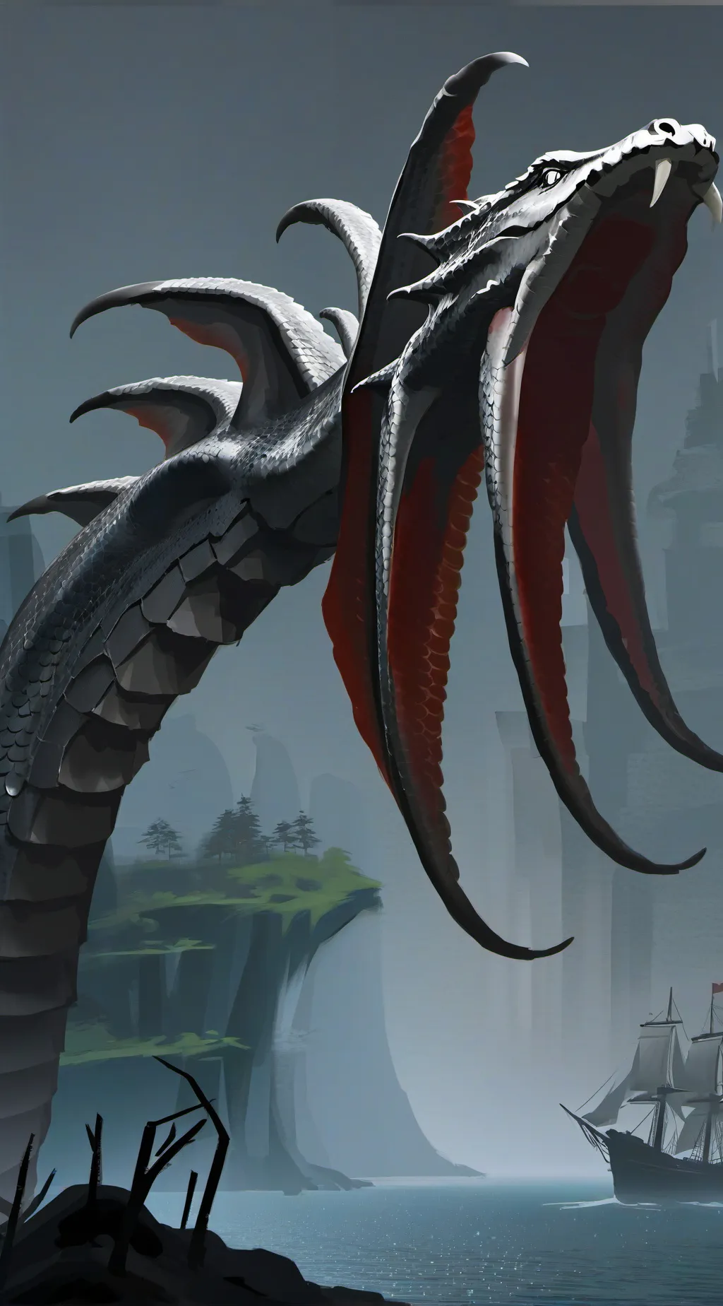 ai character: SEA SERPENT background