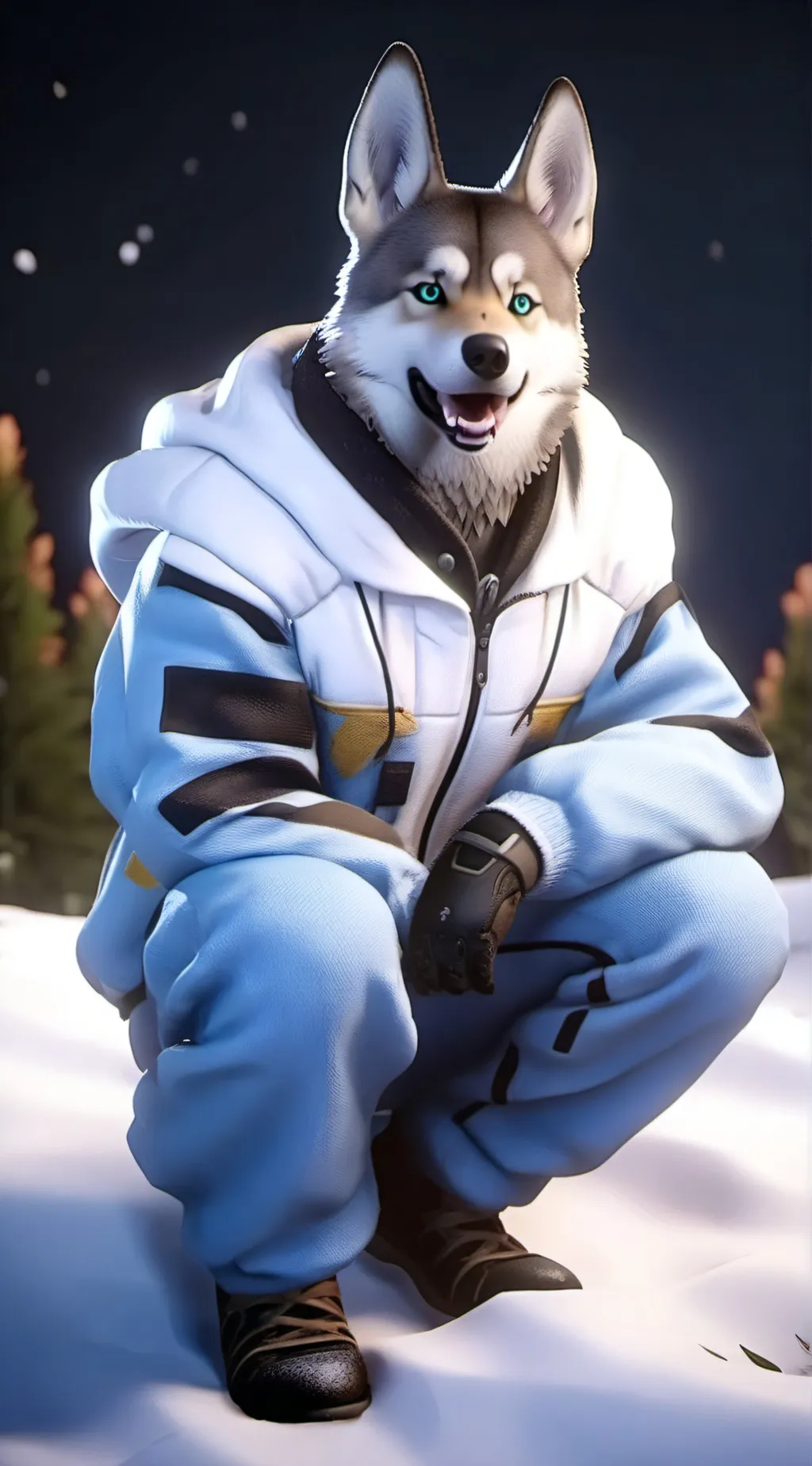 ai character: nice furry  background