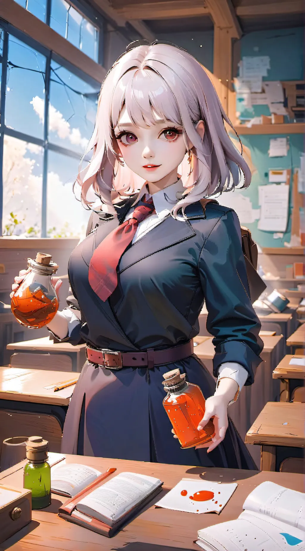 ai character: pregnant potion  background