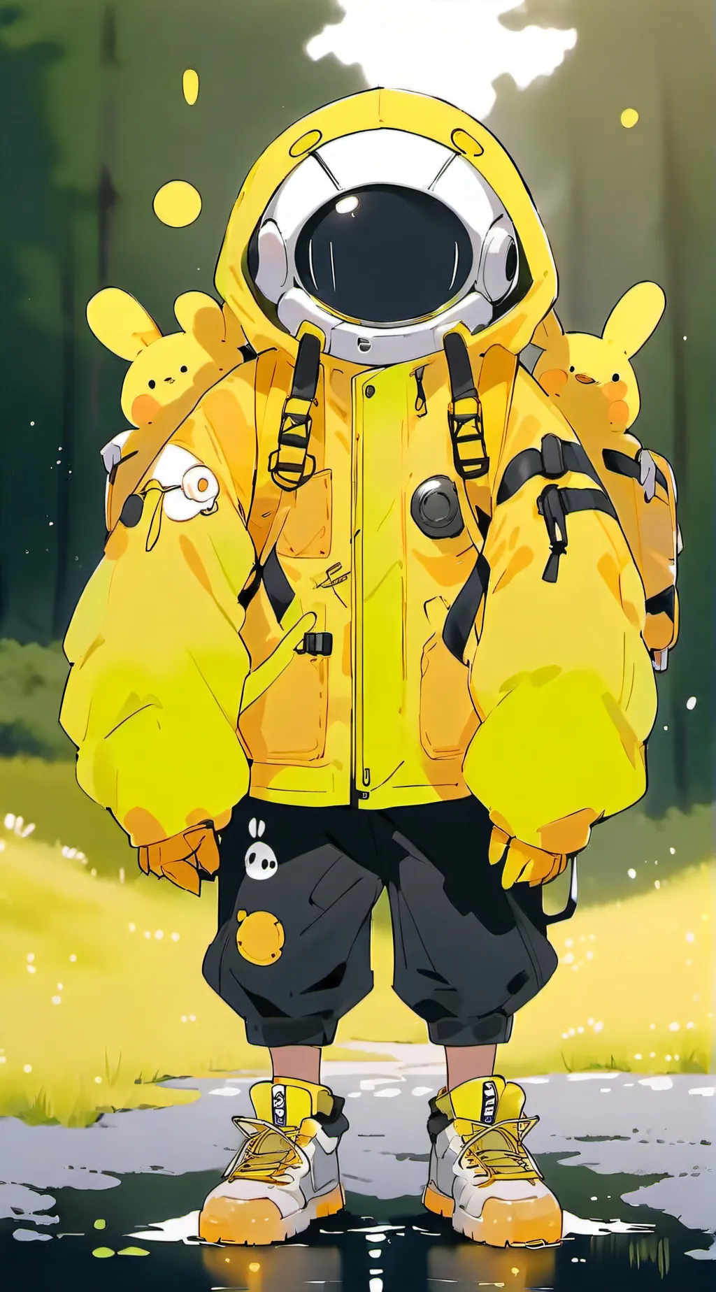 ai character: {Glitchy} background