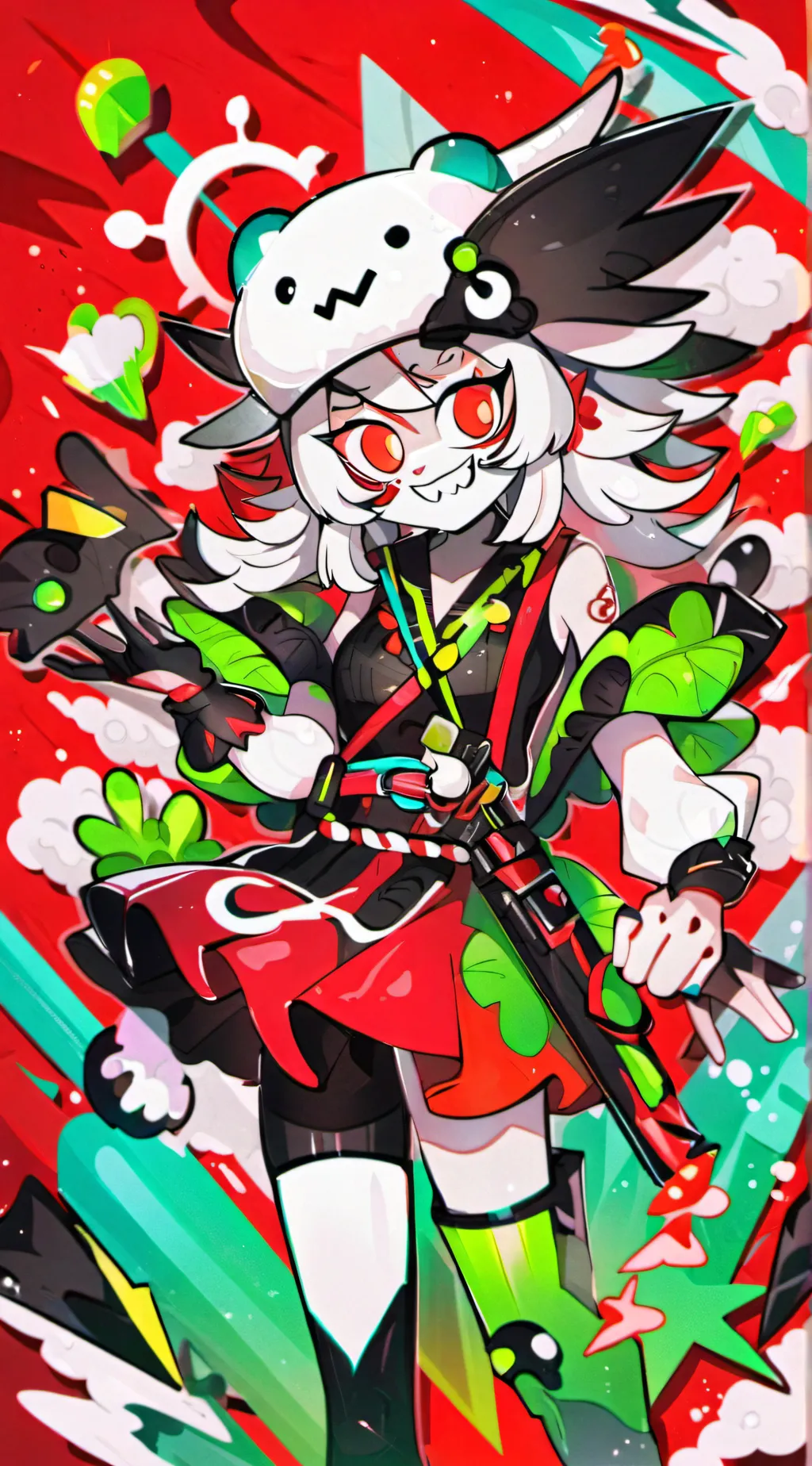 ai character: HH Christmas background