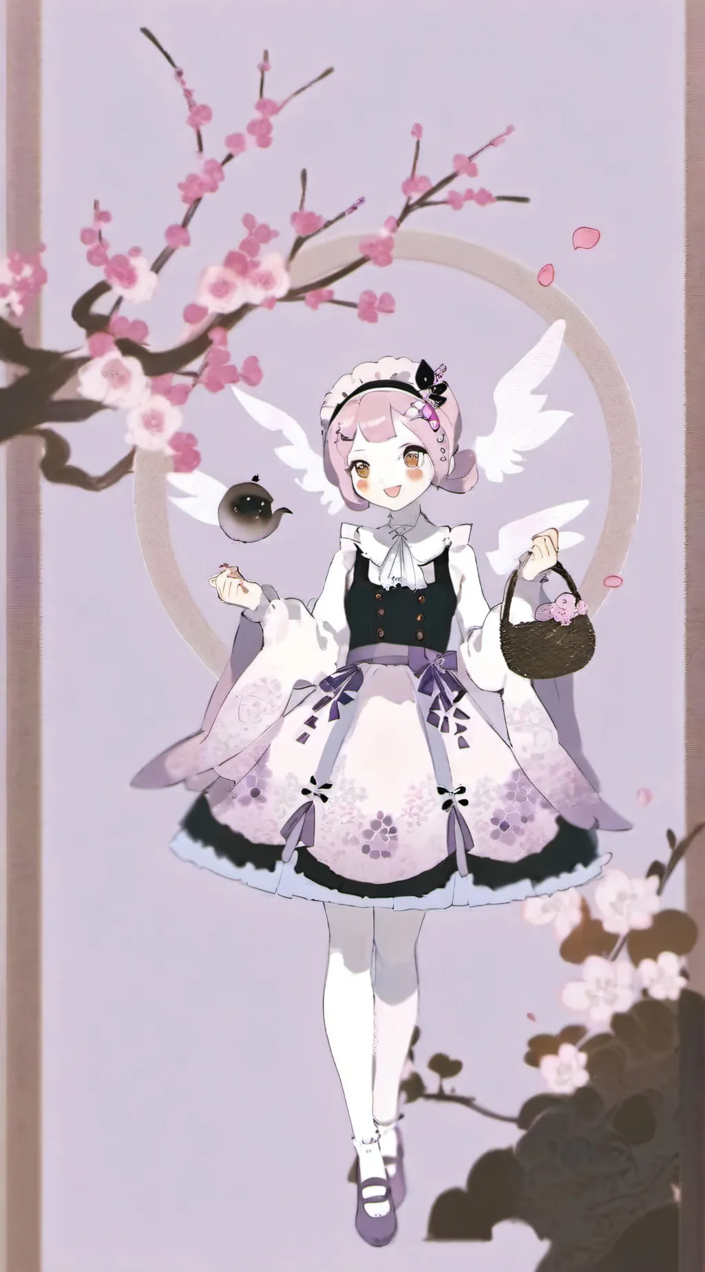 ai character: kuromi 📖🏵️🏵️😘😘 background