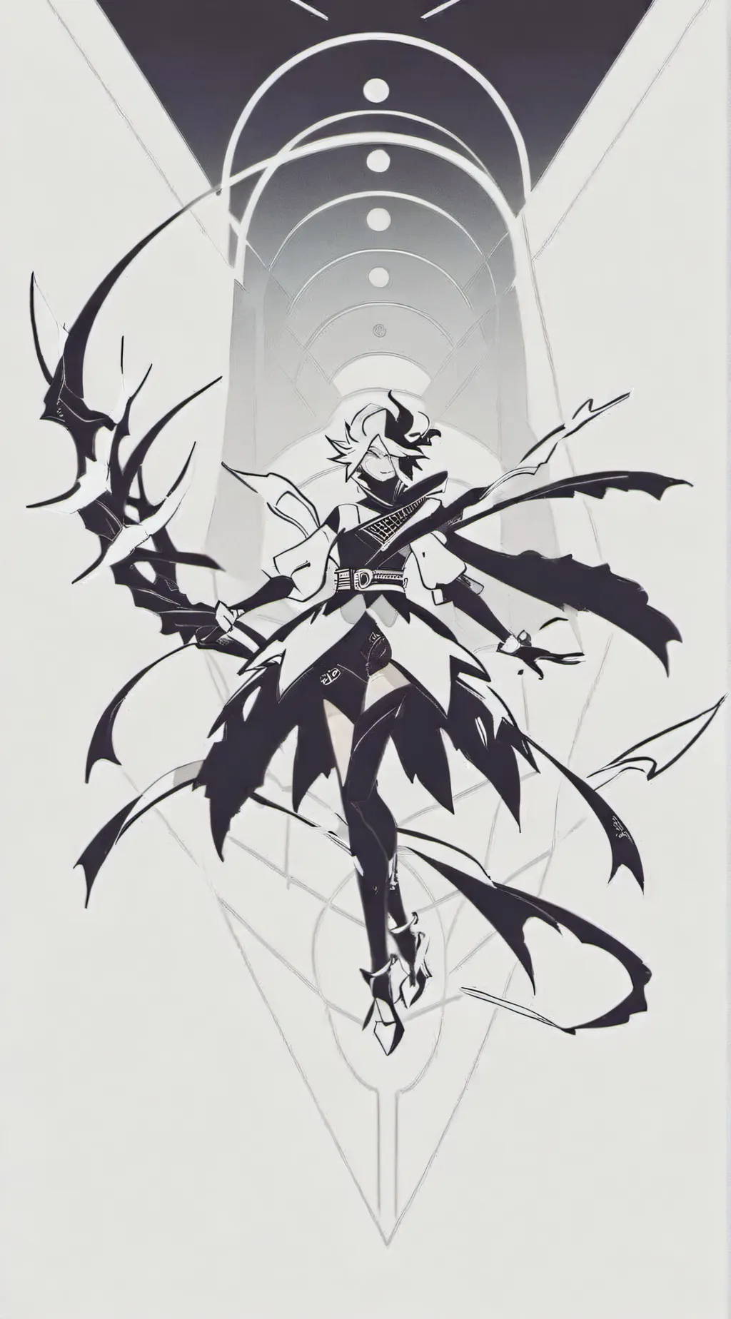 ai character: Skullgirls peacock background