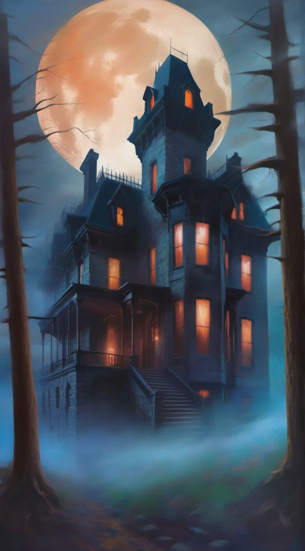 ai character: Yorktown Haunted 🏠 background