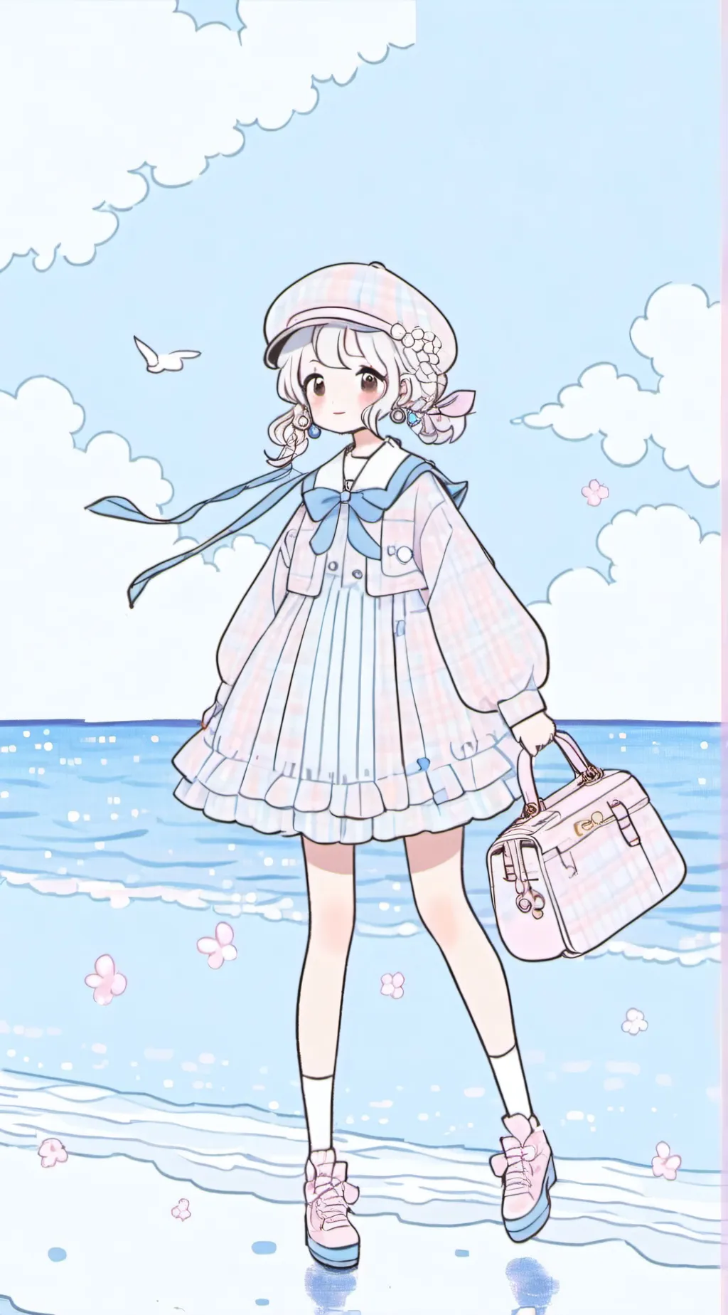 ai character: fpe goes to beach  background