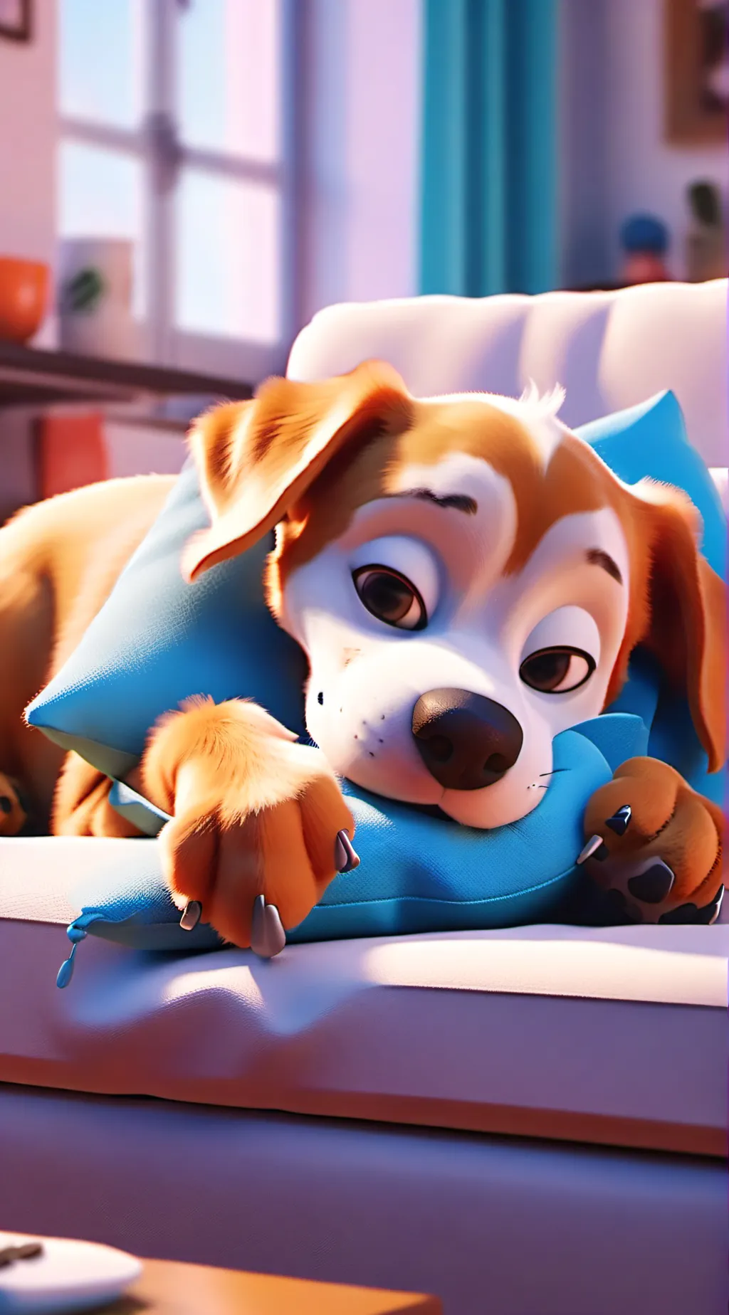 ai character: doggy down background