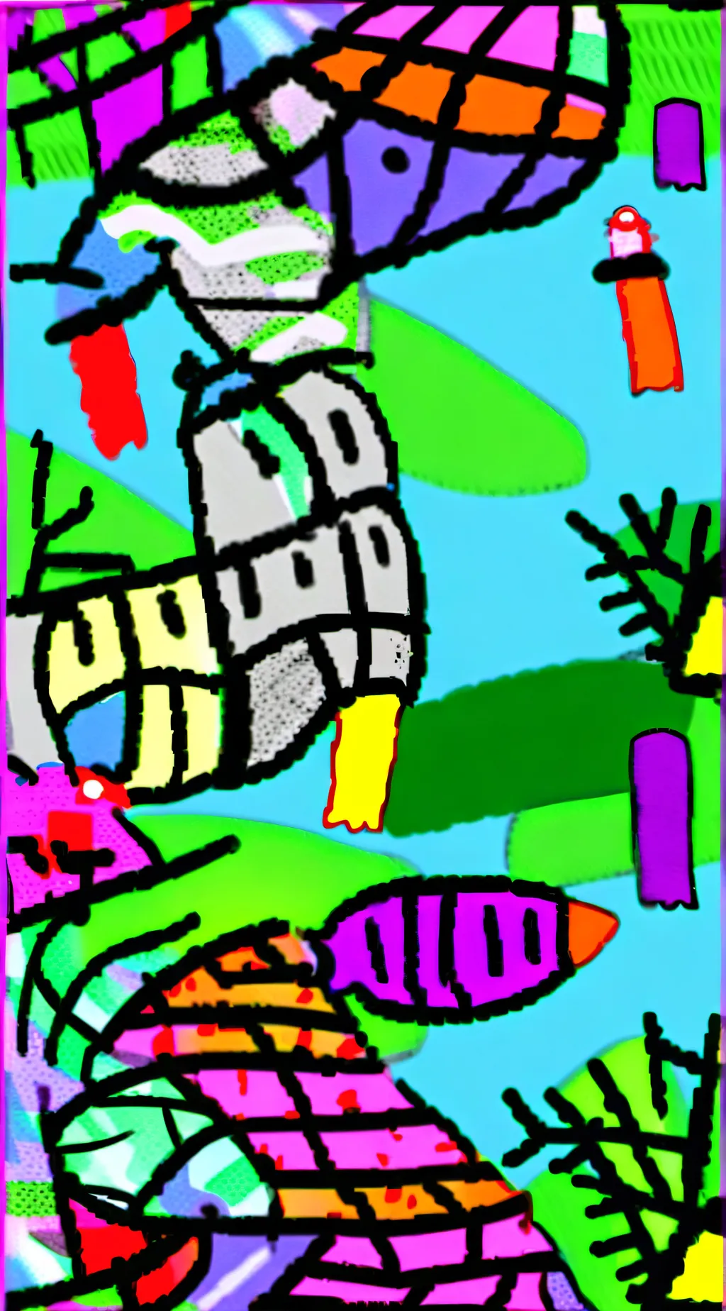 ai character: color critters background