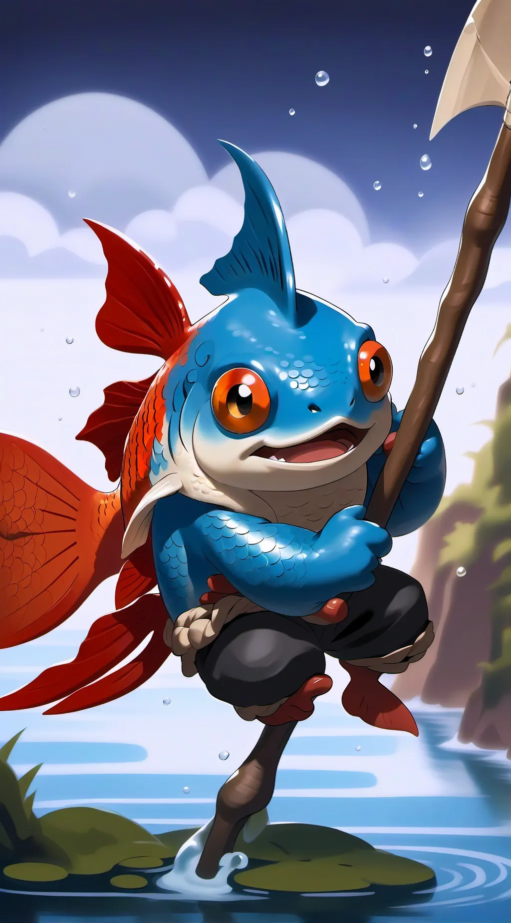 ai character: baby fishman background