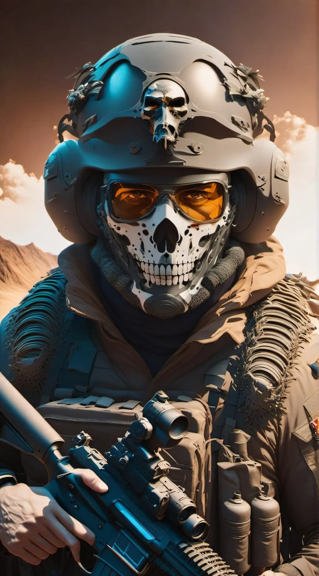 ai character: Ghost  background