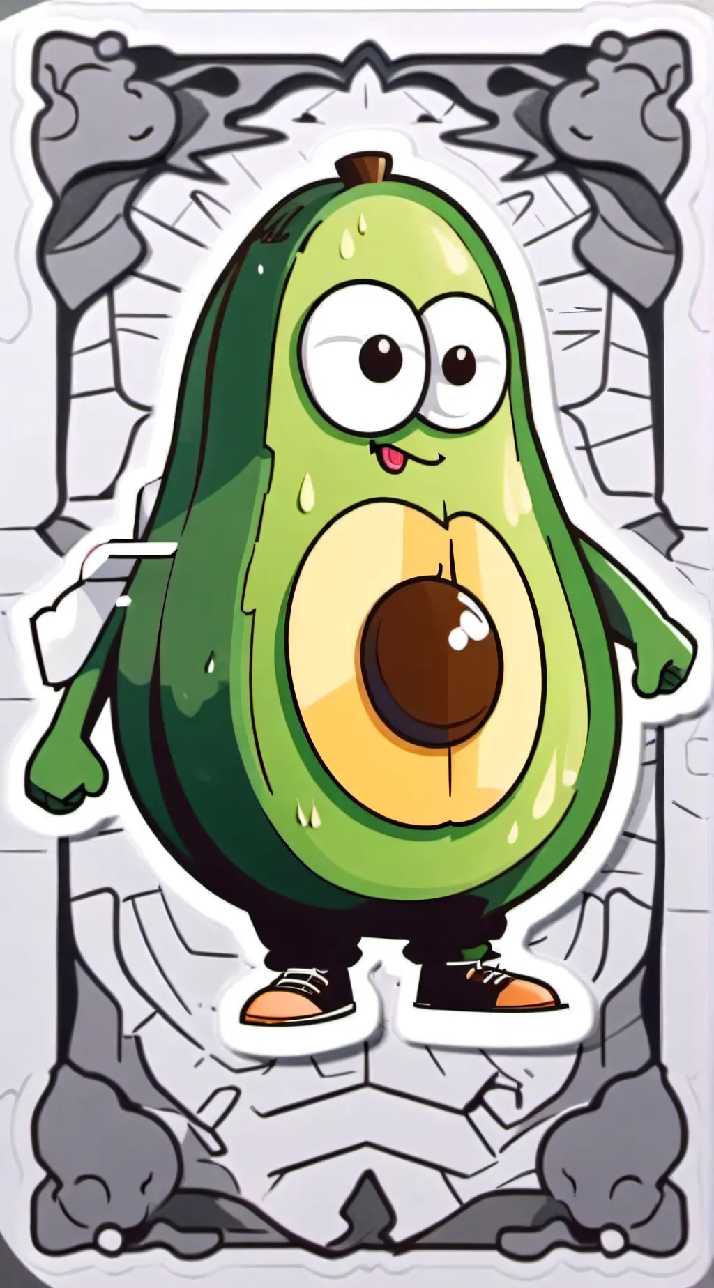 ai character: avocado  background