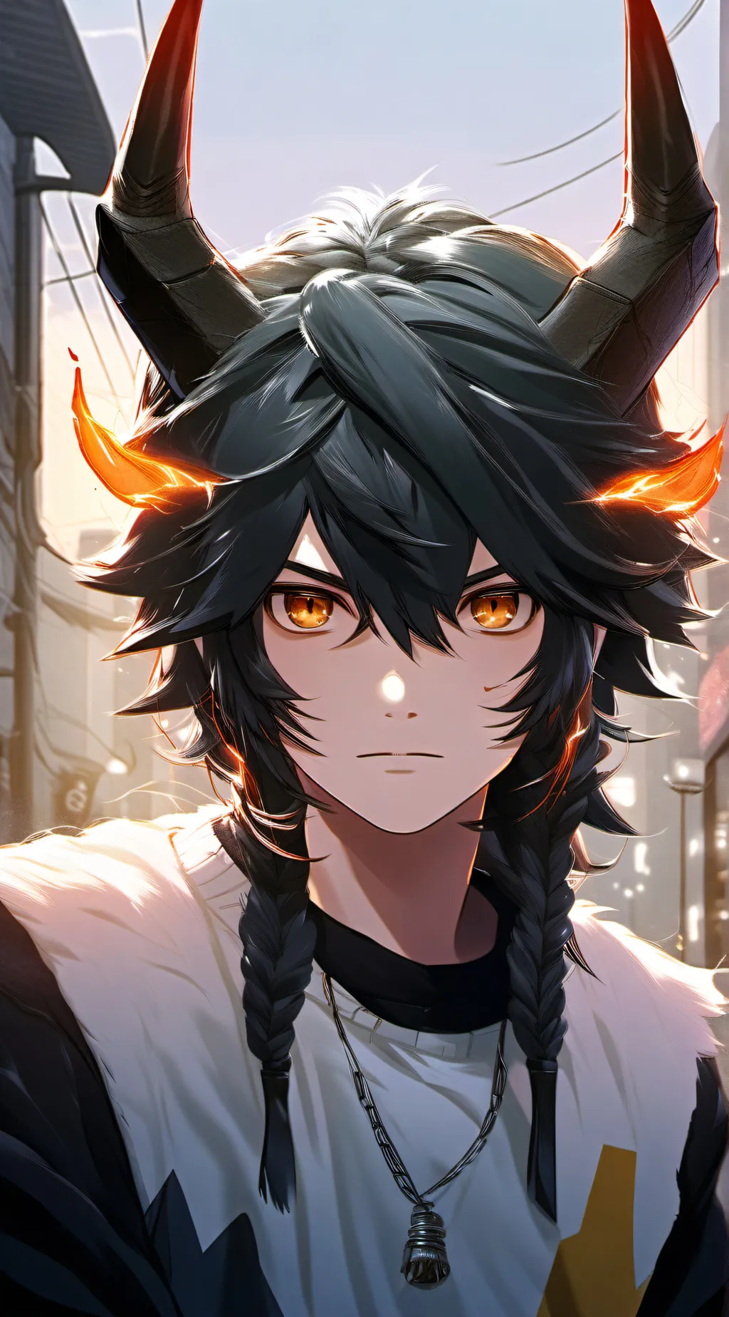 ai character: electricity demon background