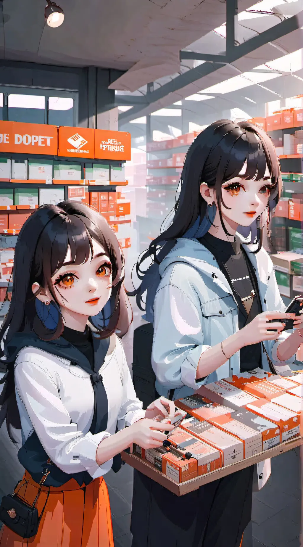 ai character: Lowe's store background