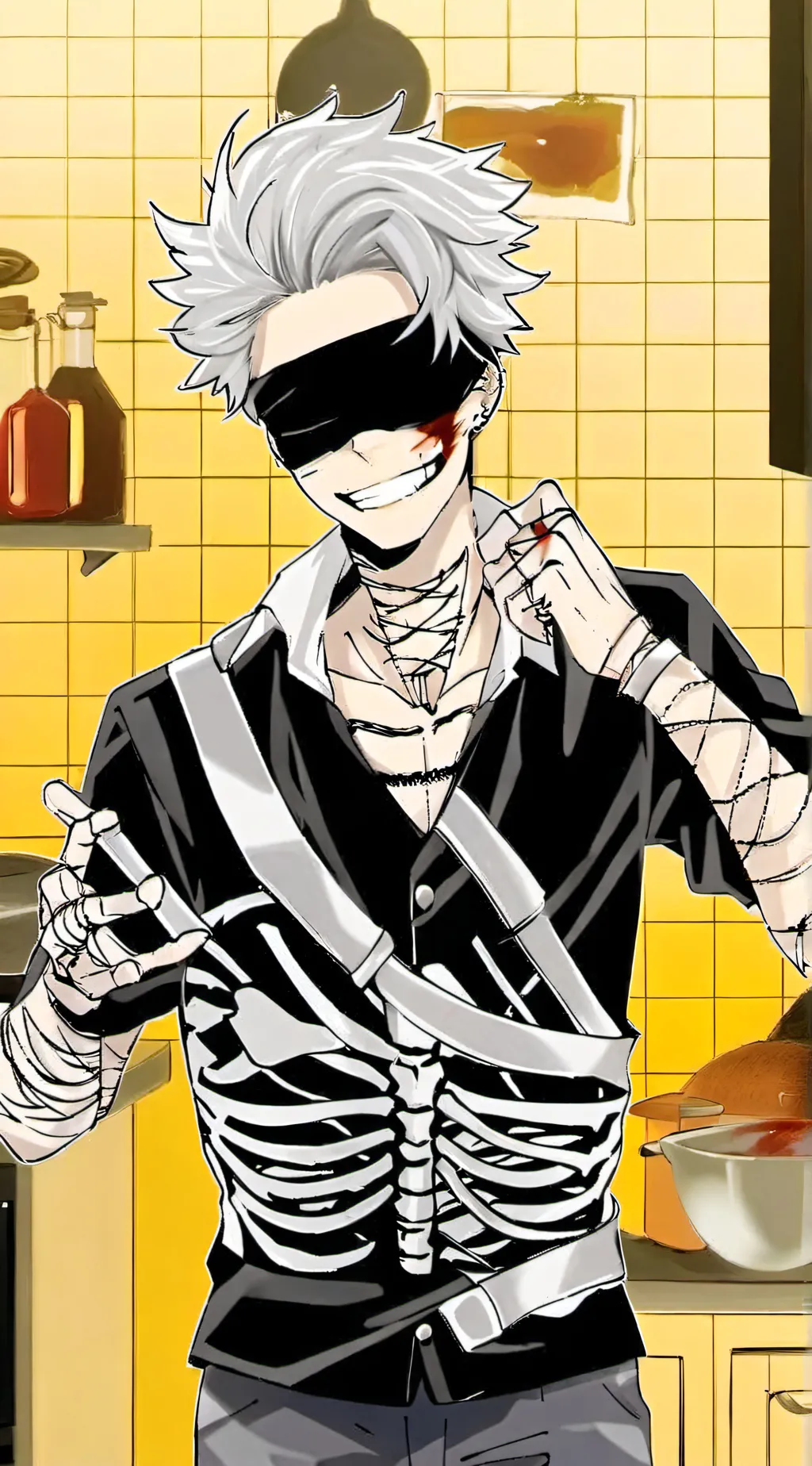 ai character: RBD w blindfold background