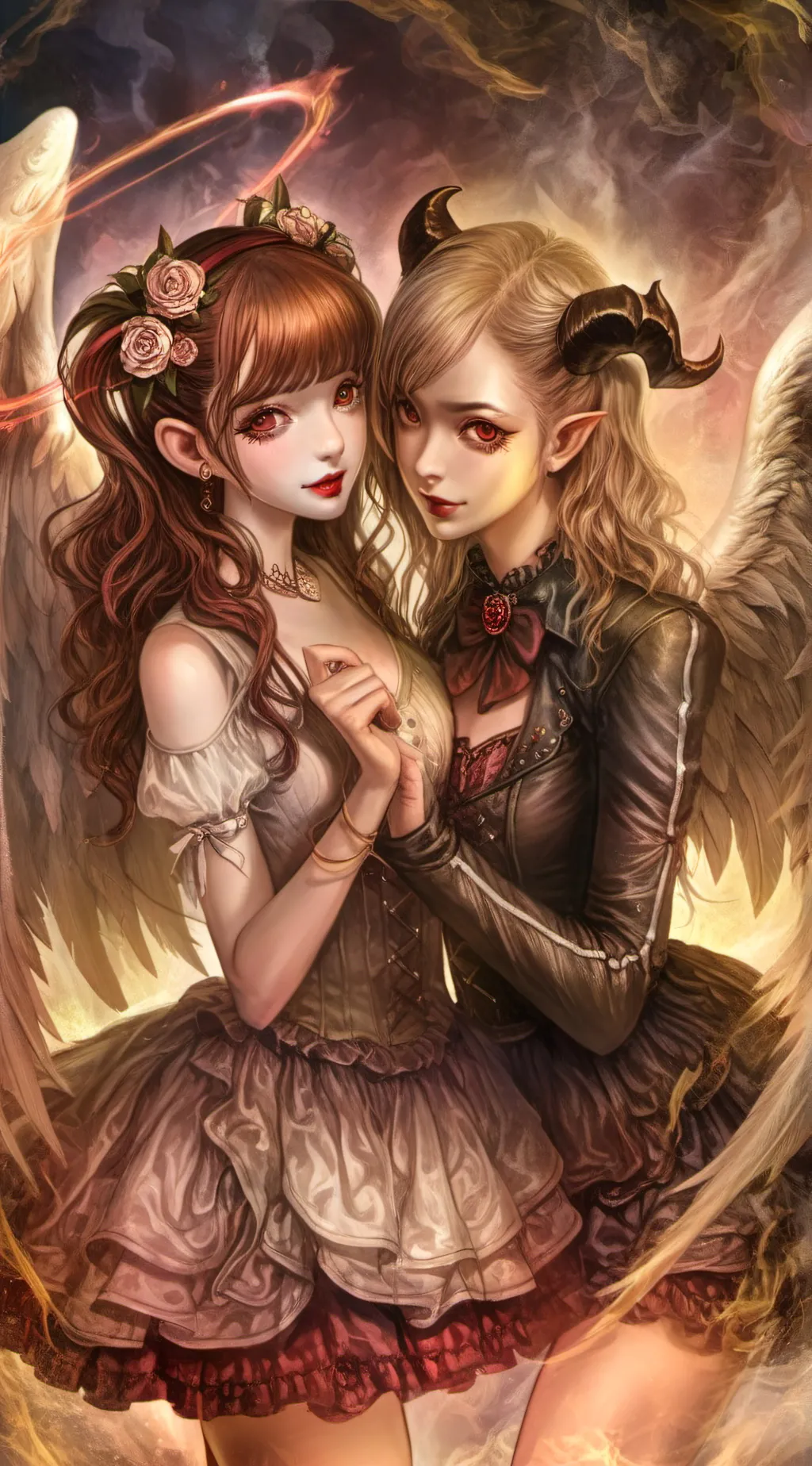 ai character: angel and Devil background