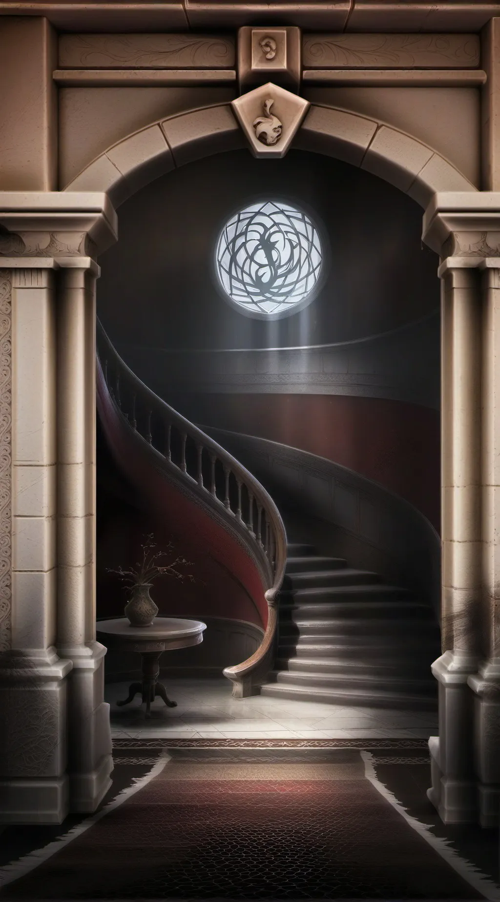 ai character: HUNTED HOUSE background