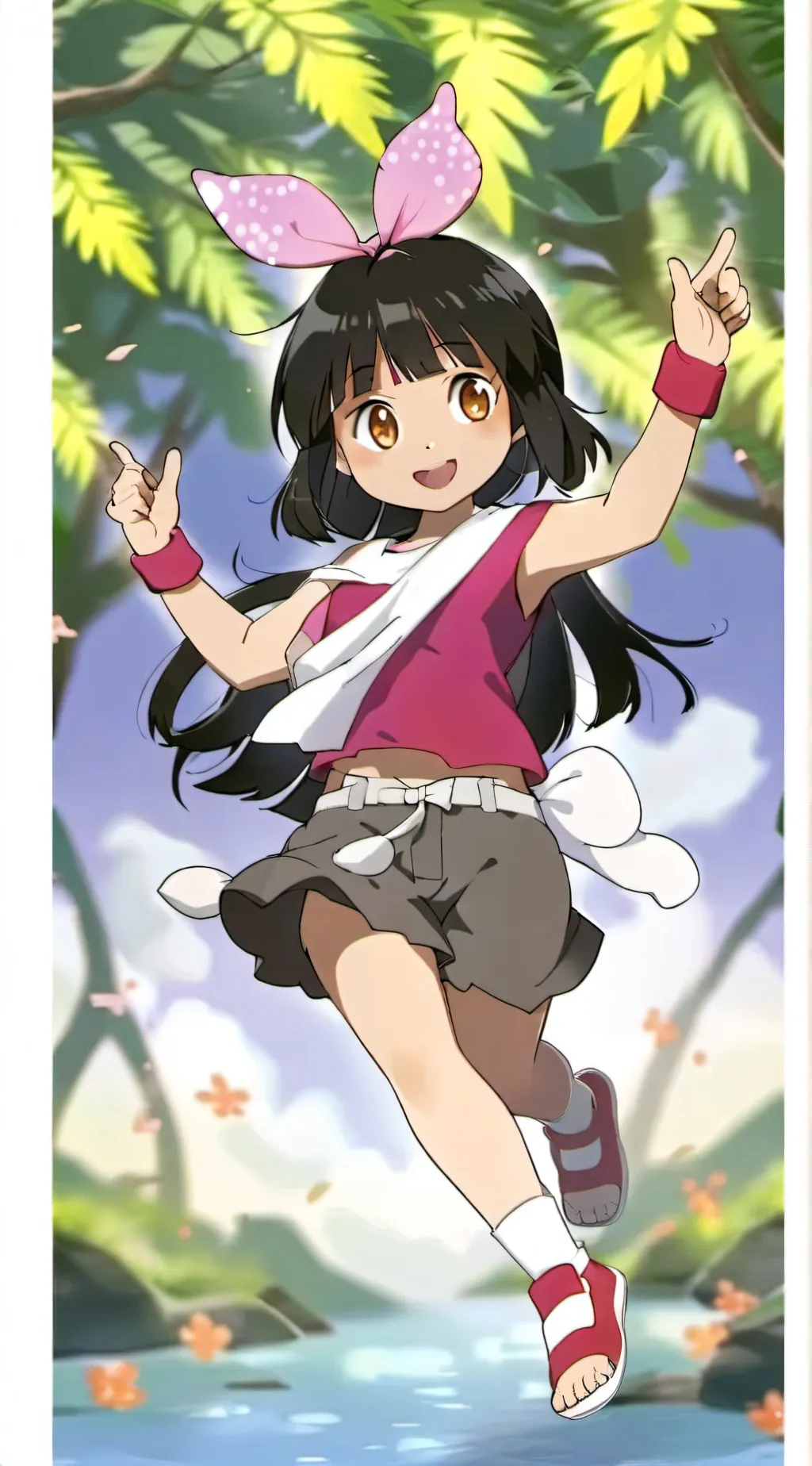 ai character: DORA THE EXPLORER  background