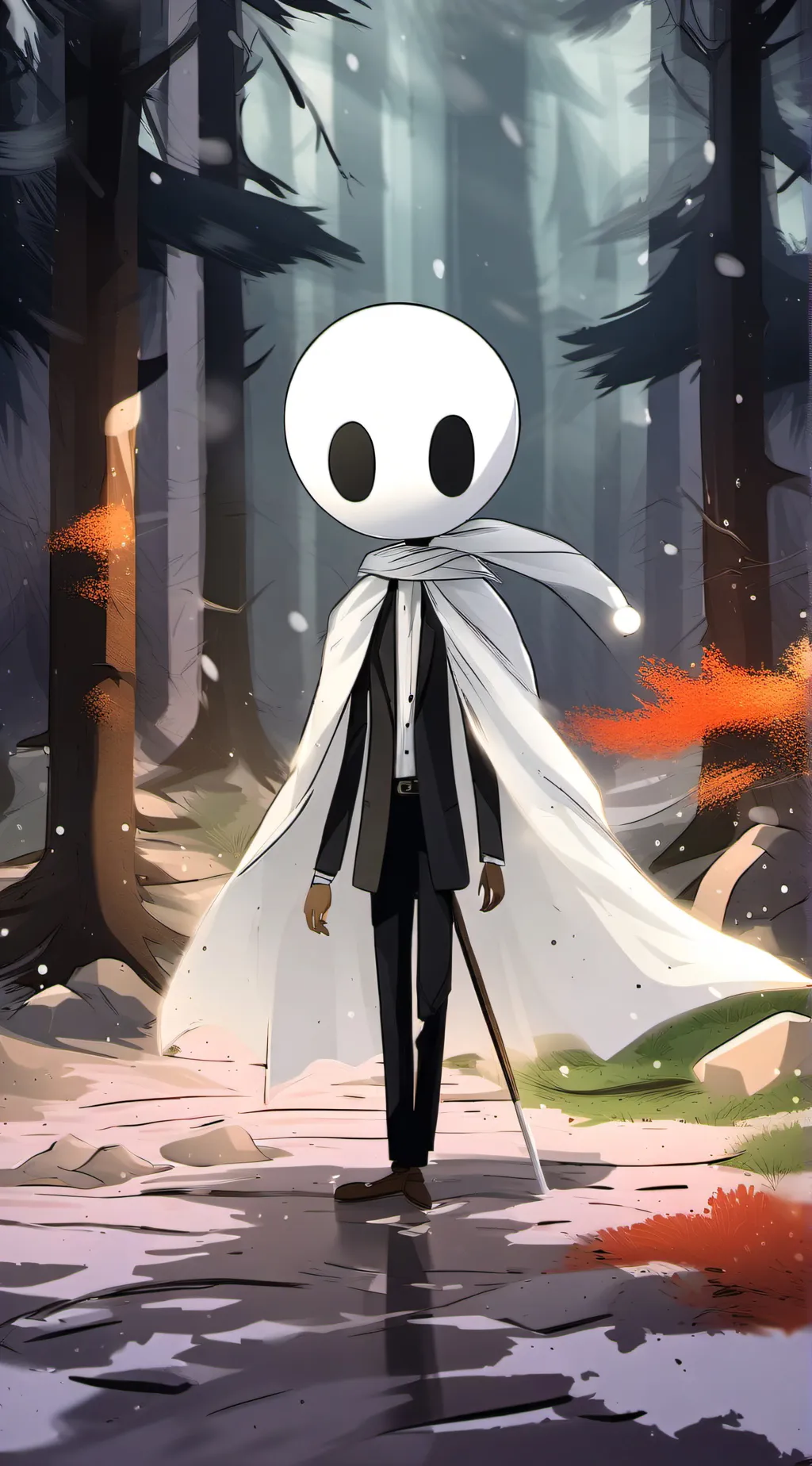 ai character: White stick man background