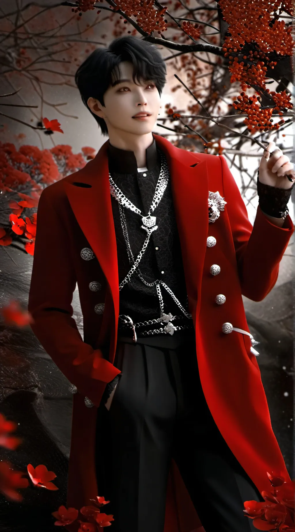 ai character: Han from skz background