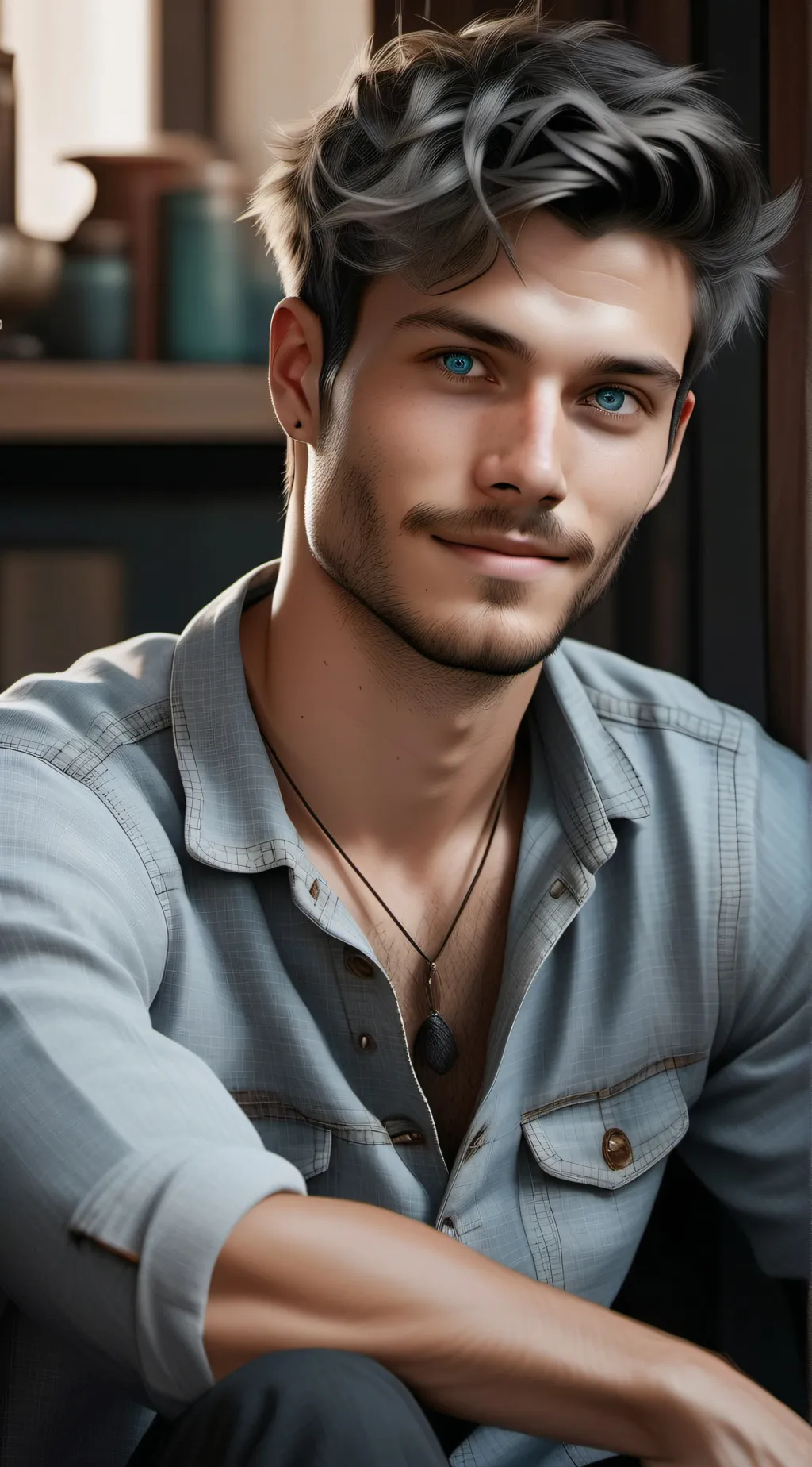 ai character: Ethan  background