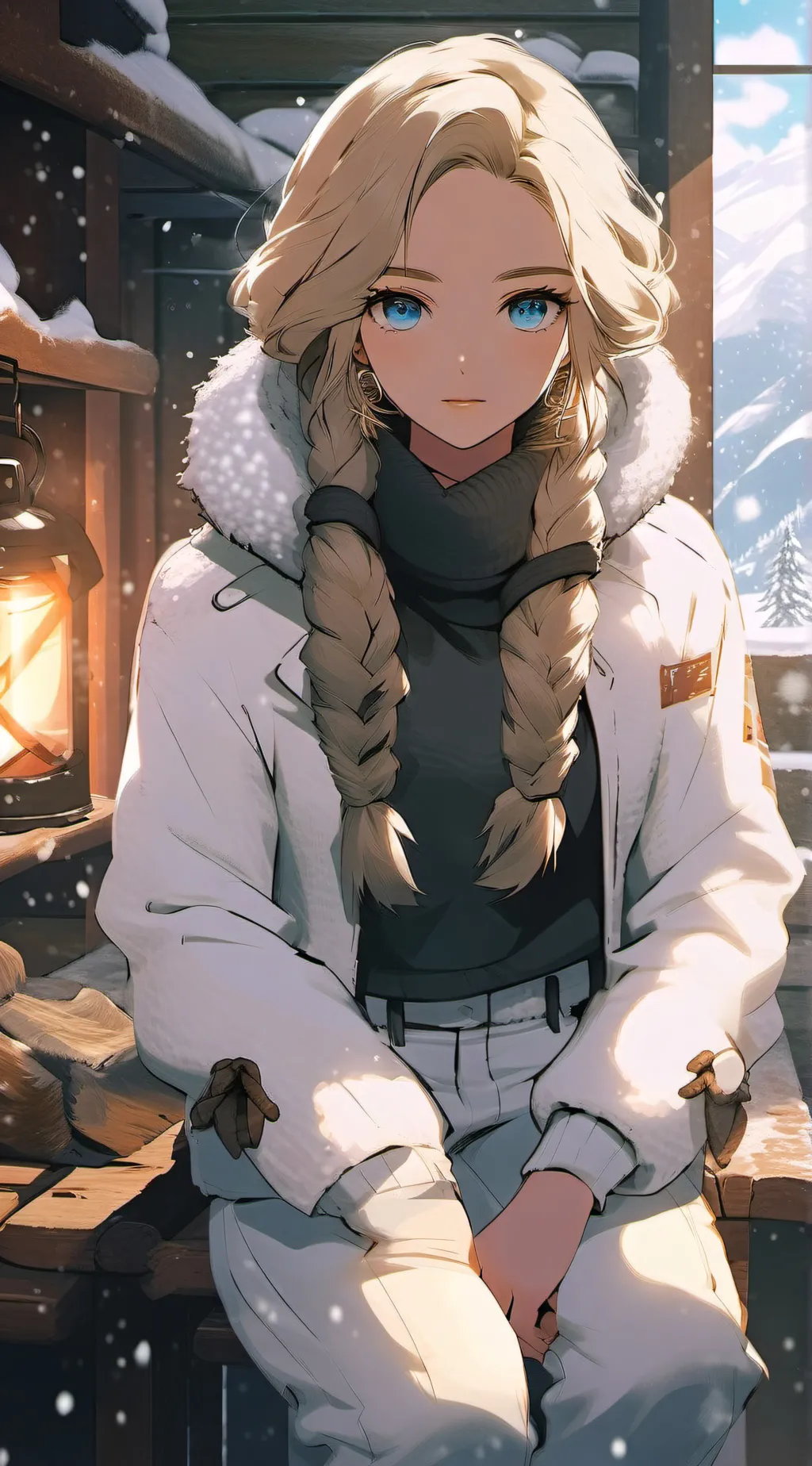 ai character: winter background