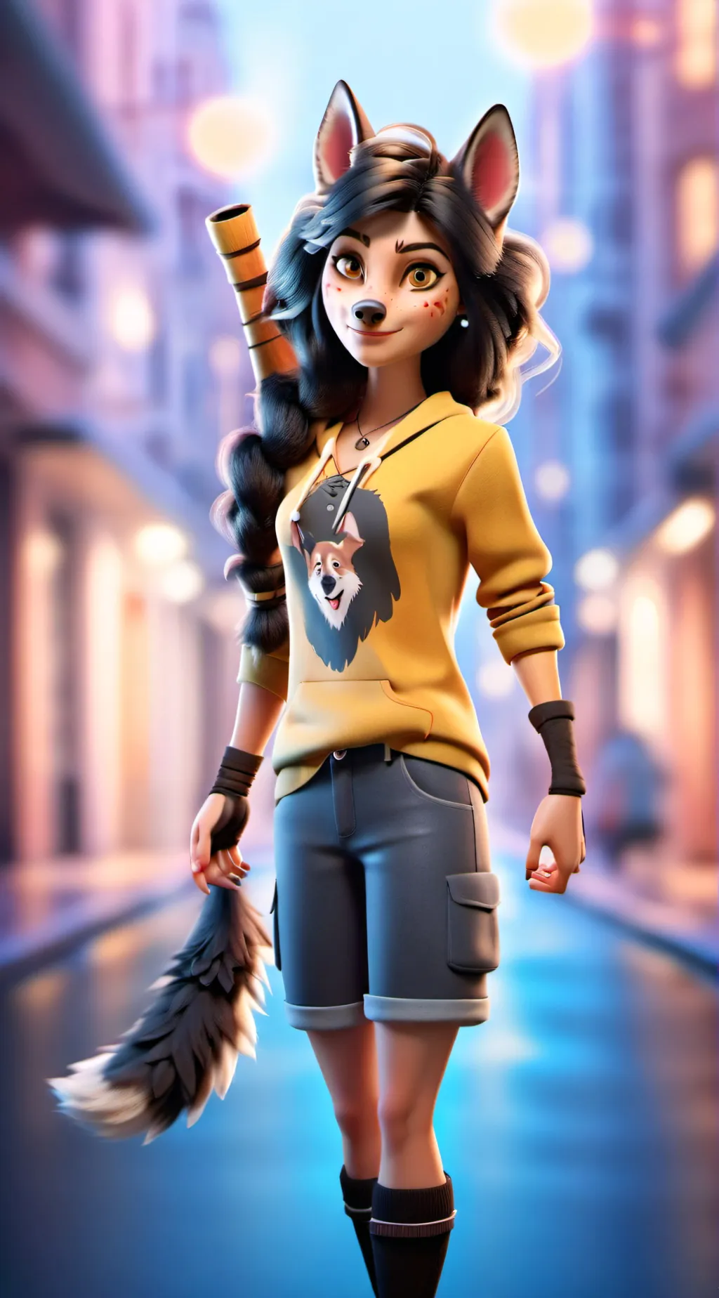 ai character: Wolf Therian  background