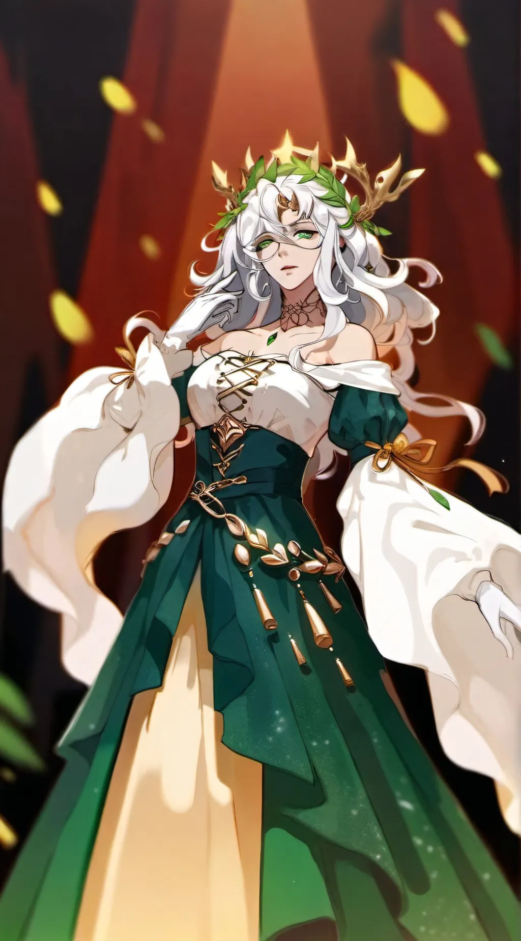 ai character: leaf queen background