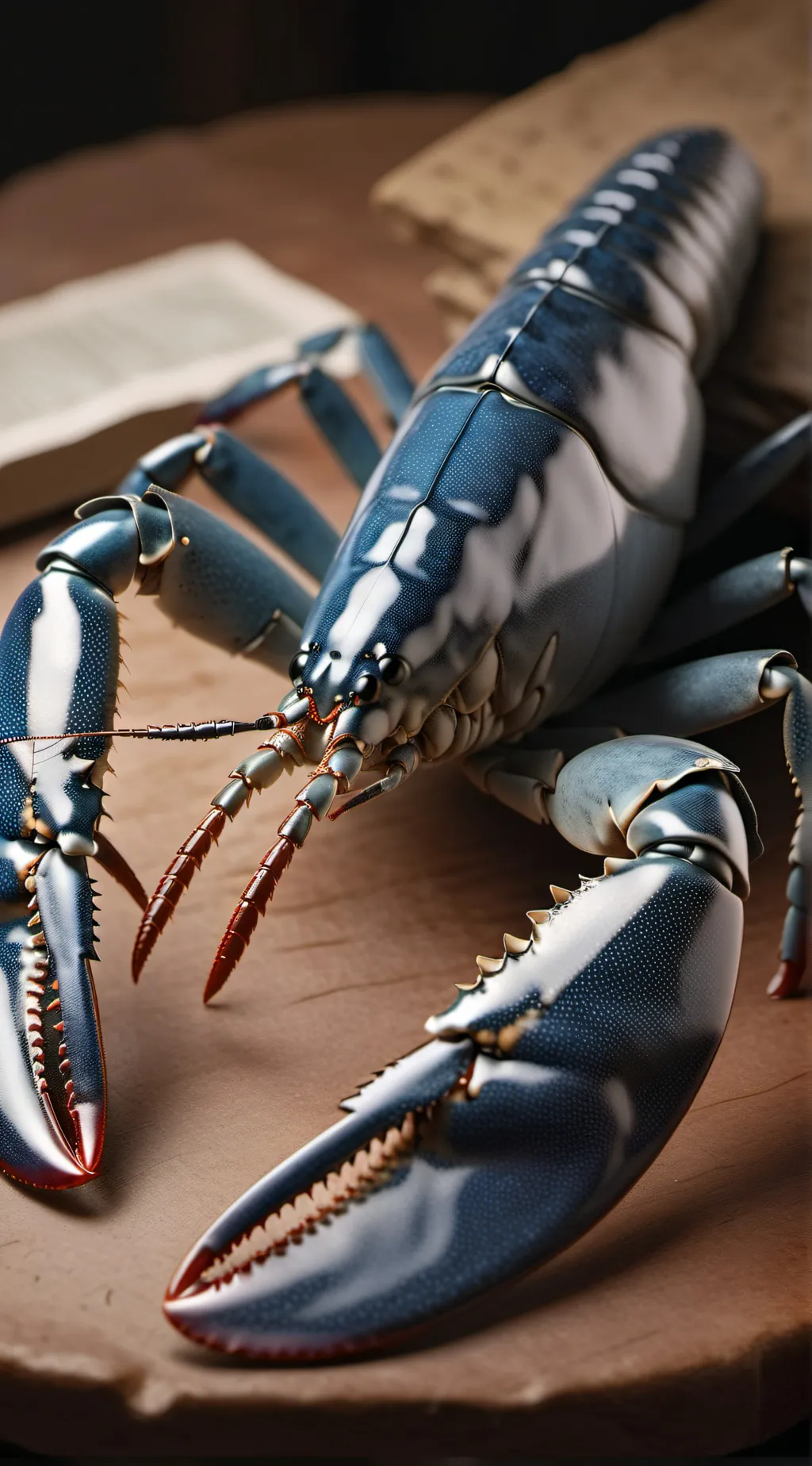 ai character: blue lobster  background