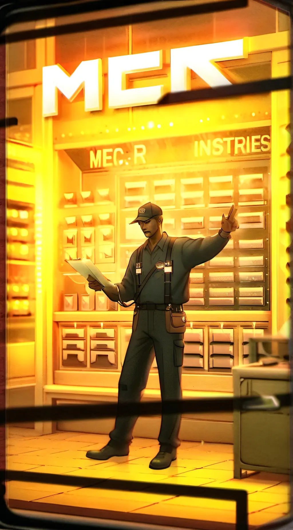 ai character: M.E.R.C INDUSTRIES background