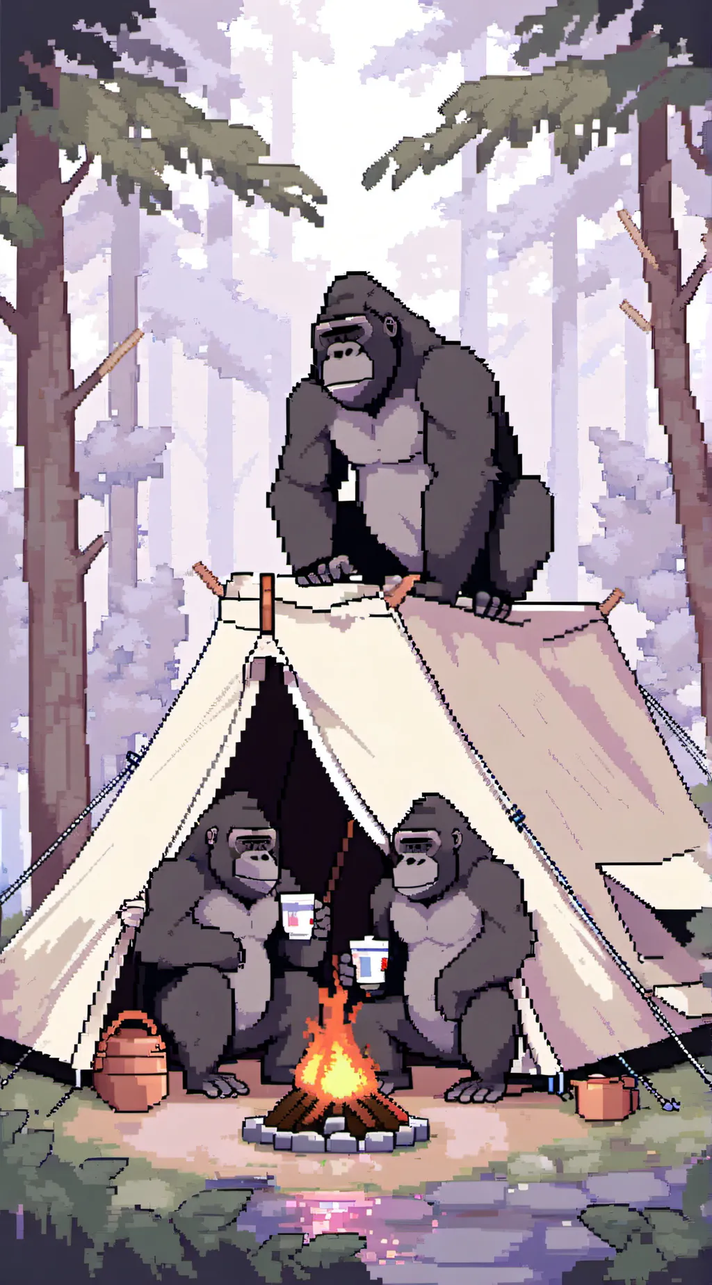 ai character: the gorilla camp background