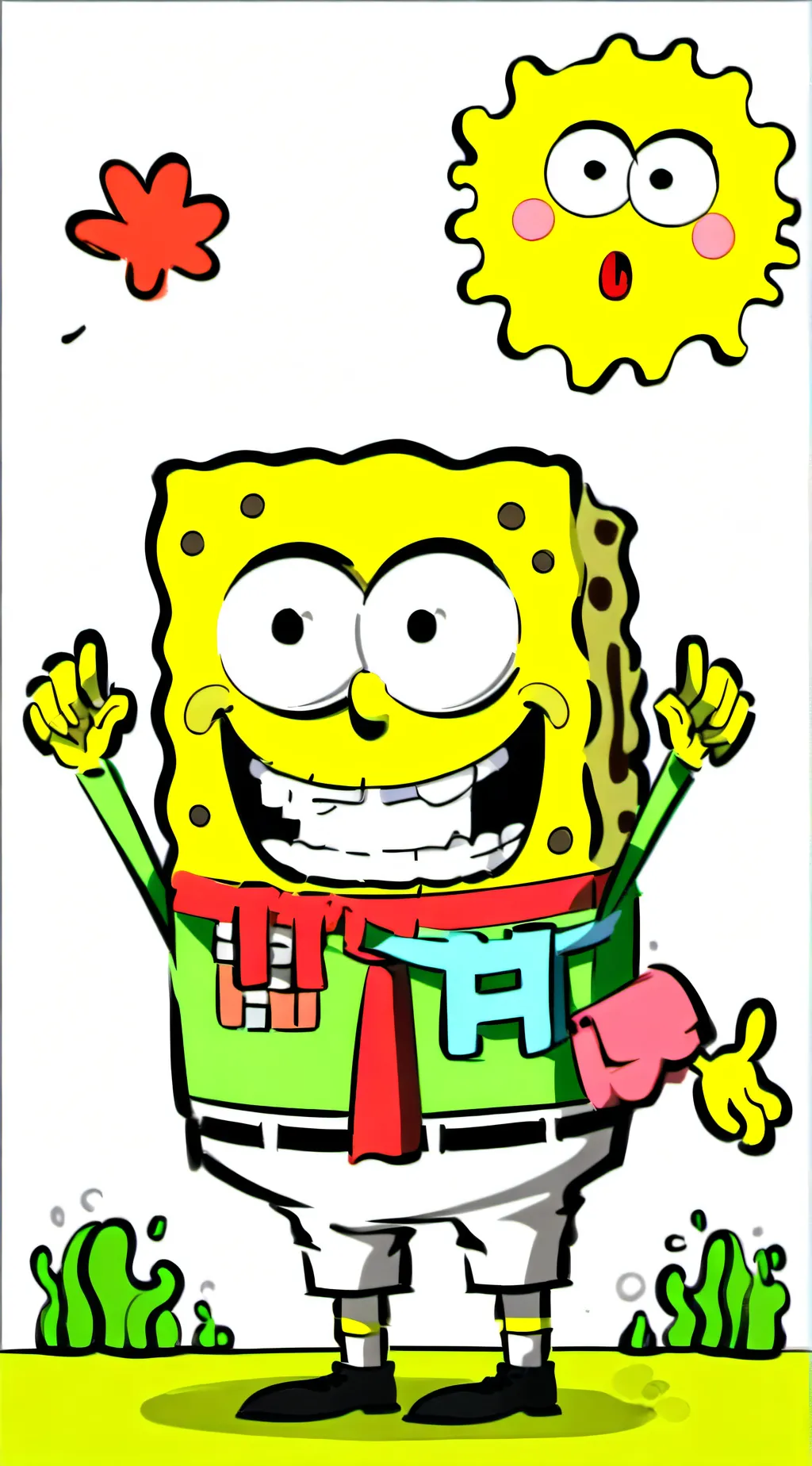 ai character: SpongeBob  background