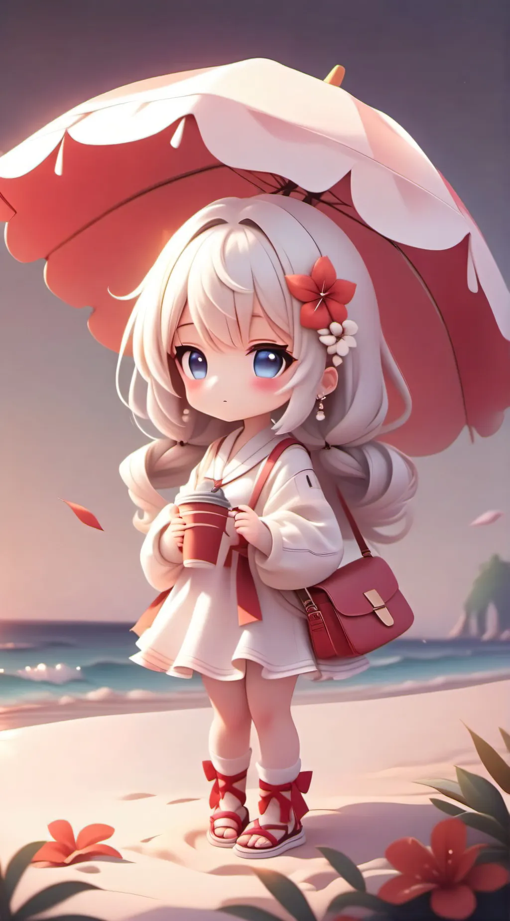 ai character: TADC beach trip! background