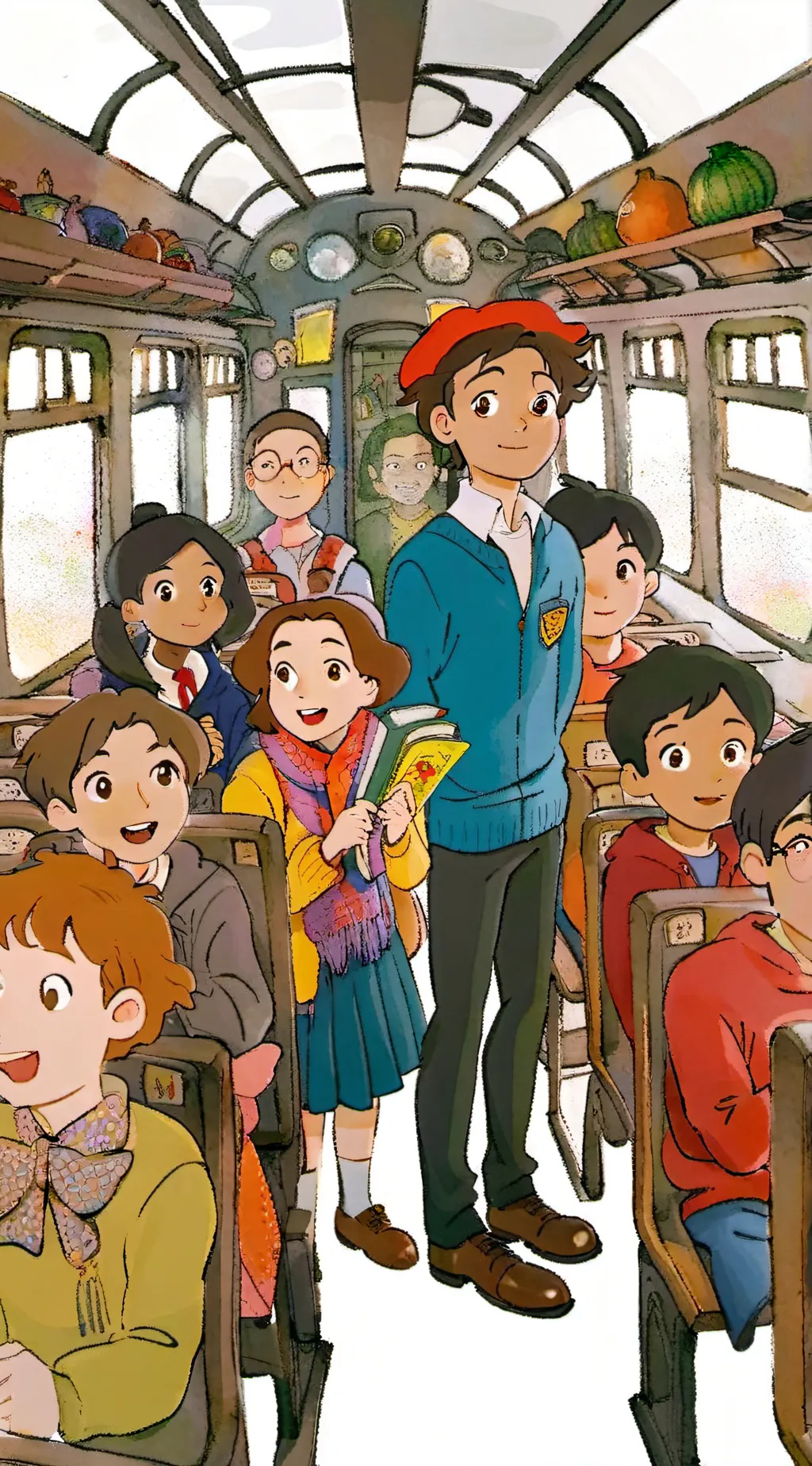 ai character: Magic school bus  background