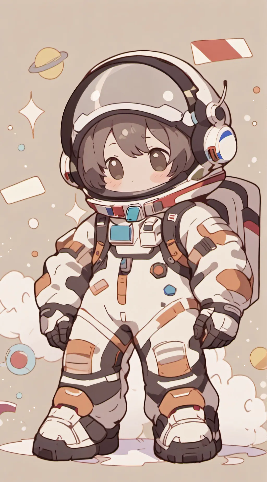 ai character: Jimmy astronaut  background