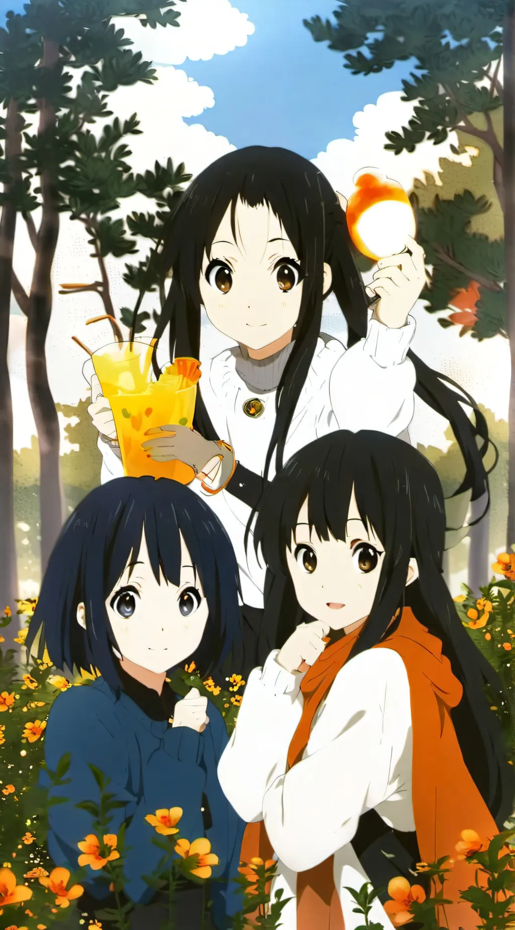 ai character: girls summon demon background