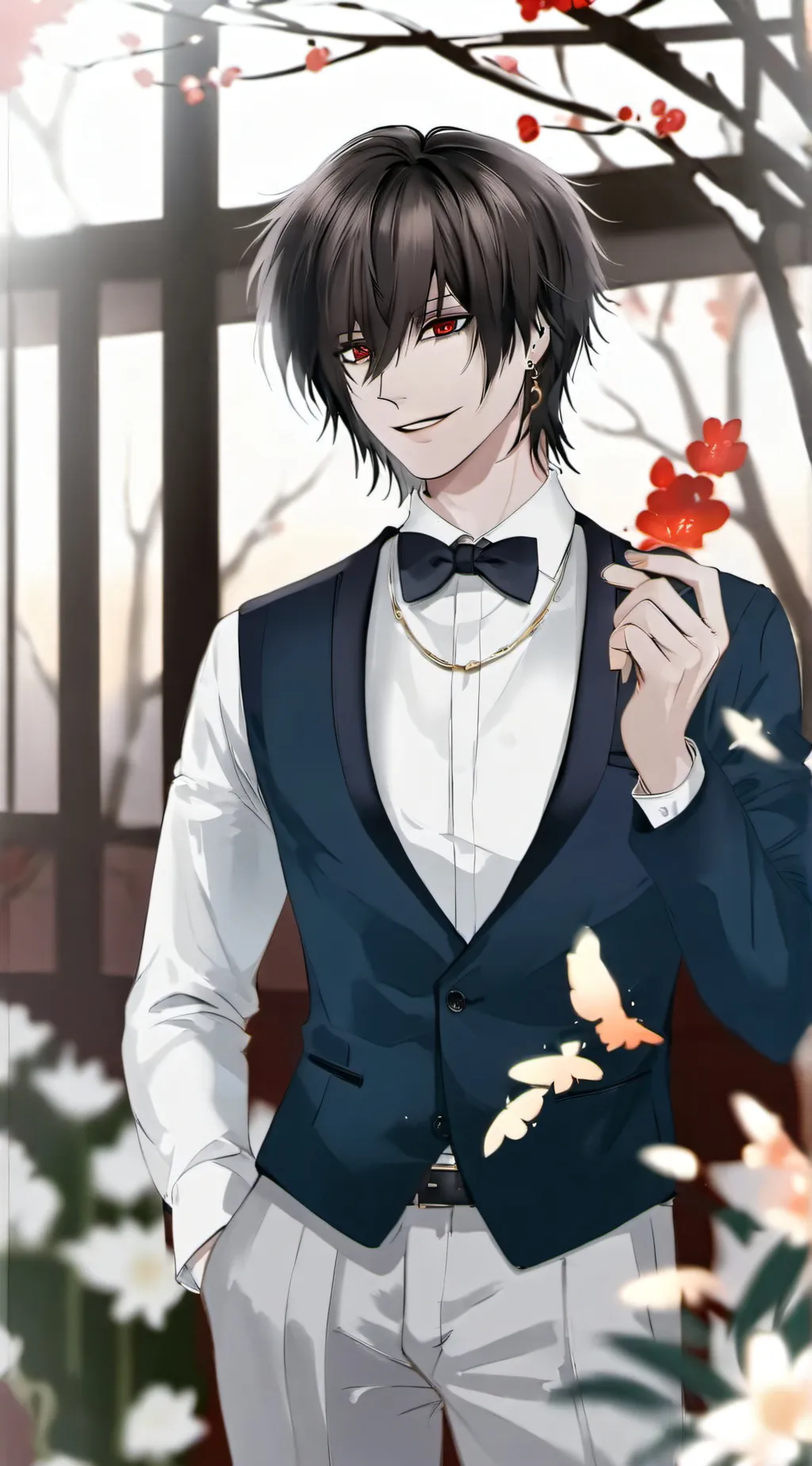 ai character: laughing jack  background