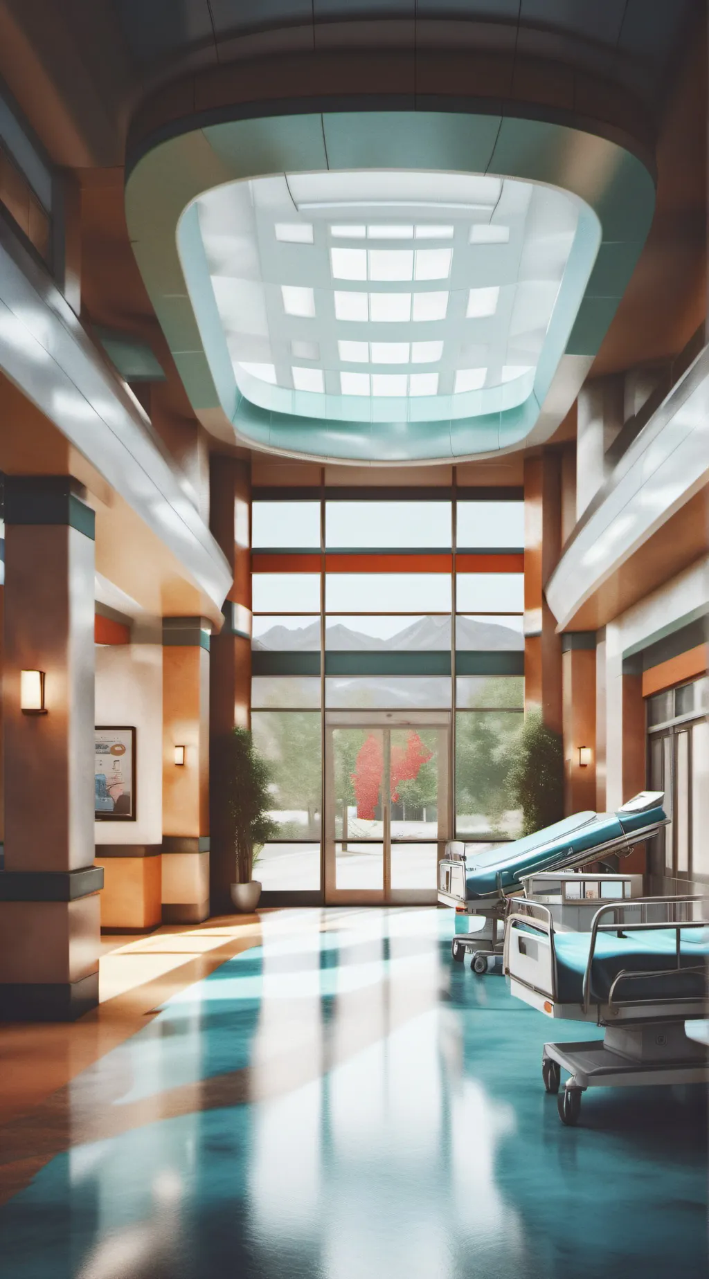 ai character: quietnoon hospital background