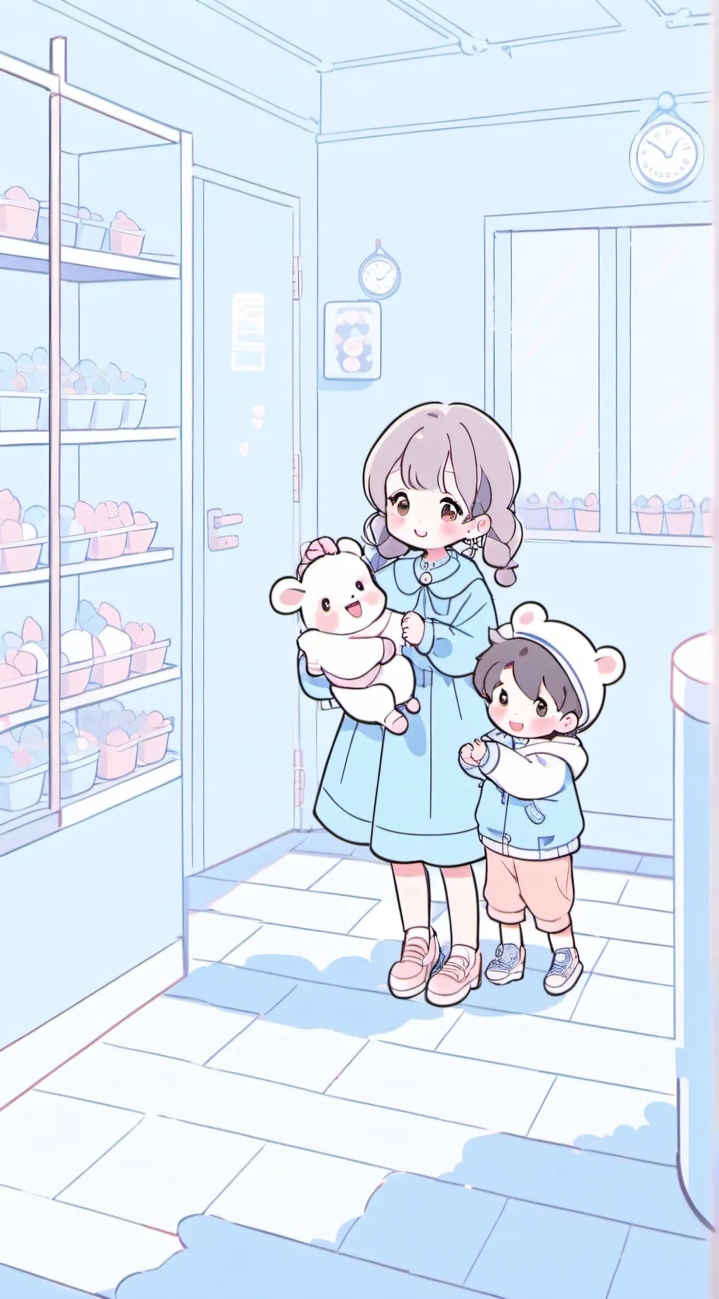 ai character: adoption center  background