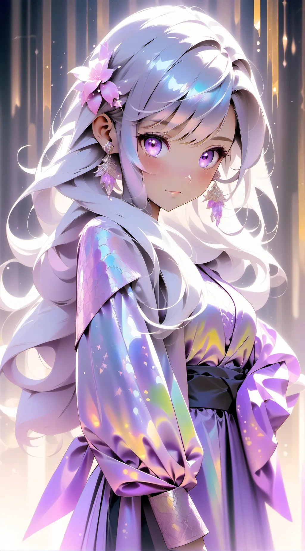 ai character: Violet background