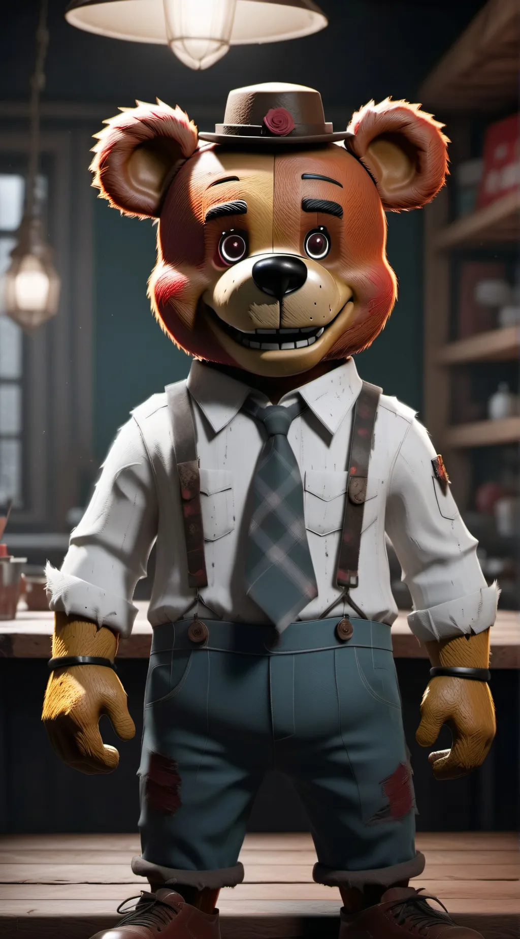 ai character: FNAF 3 background