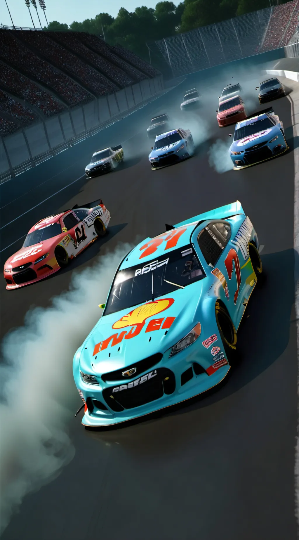 ai character: NASCAR race￼ background