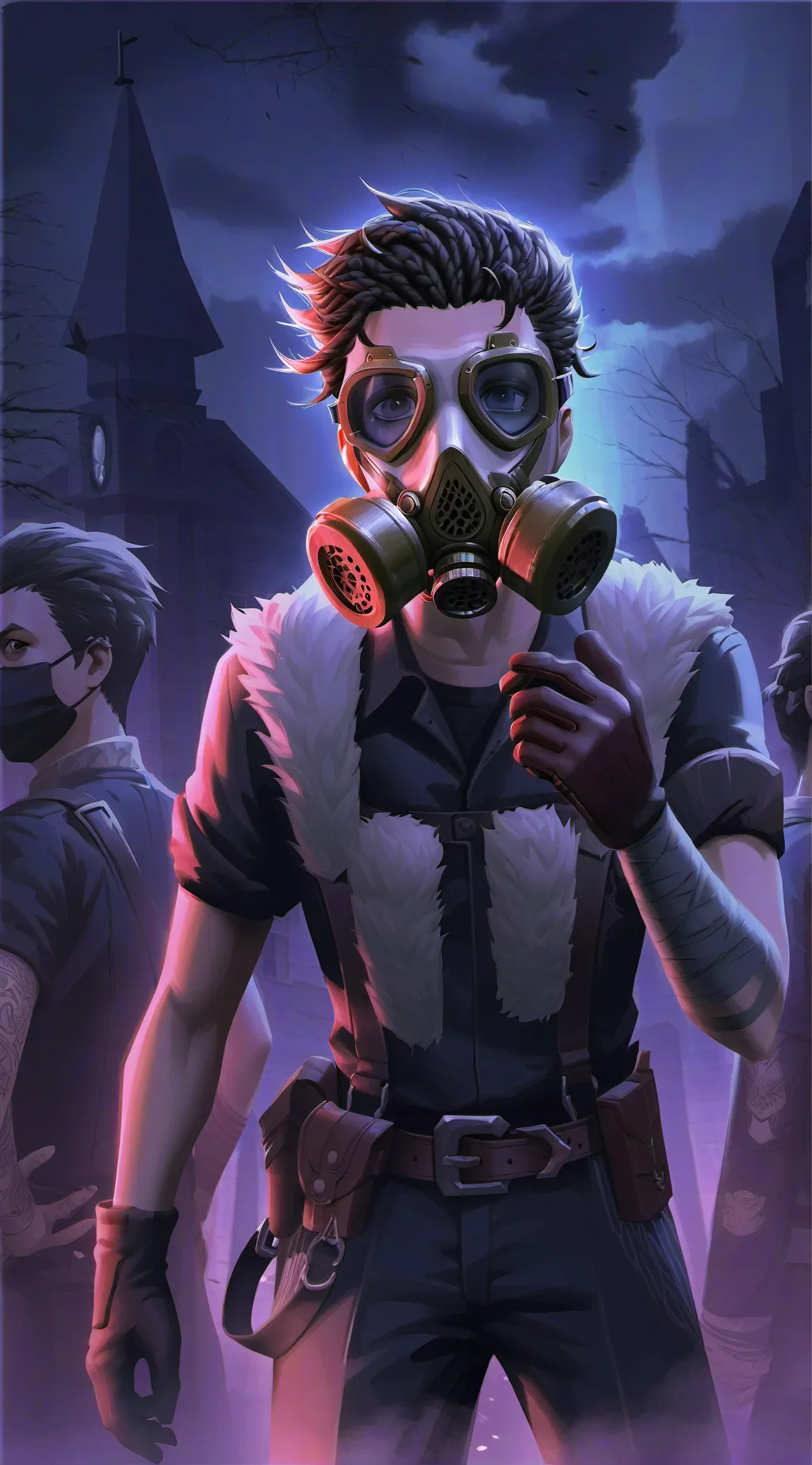 ai character: Gasmask background