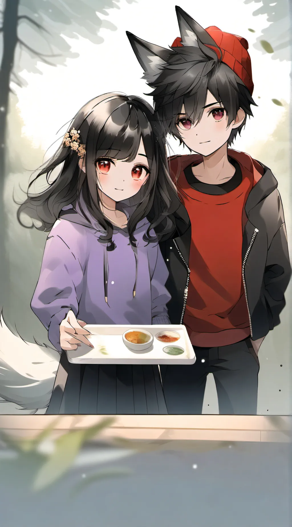 ai character: Aphmau and Aaron   background