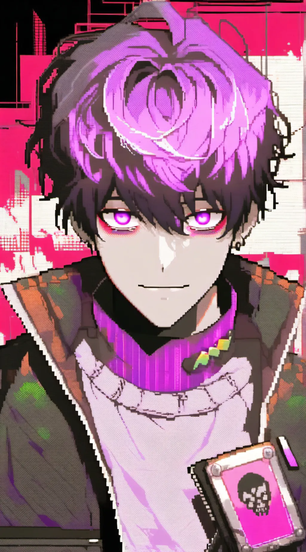 ai character: Glitch background