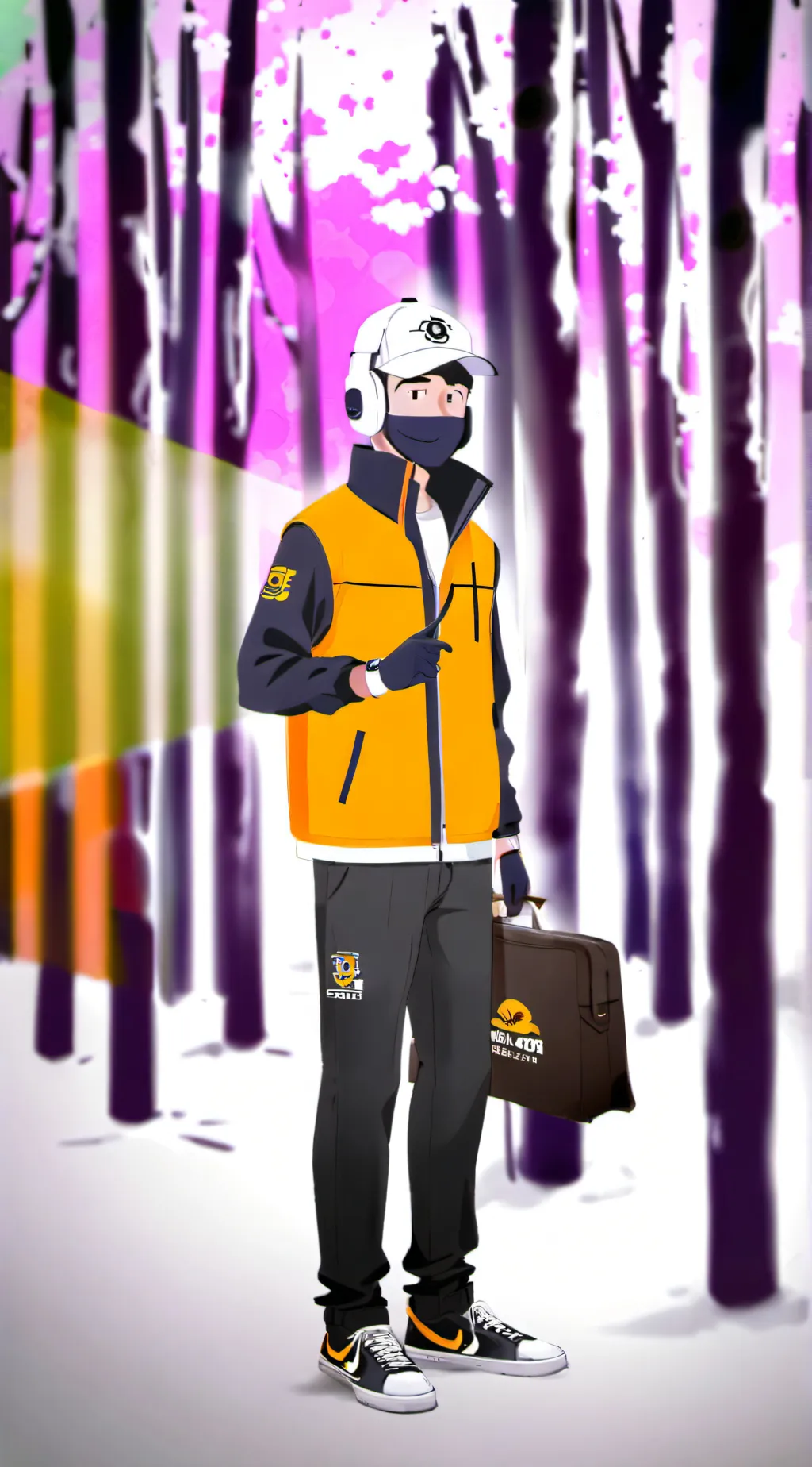 ai character: emojl cats  background