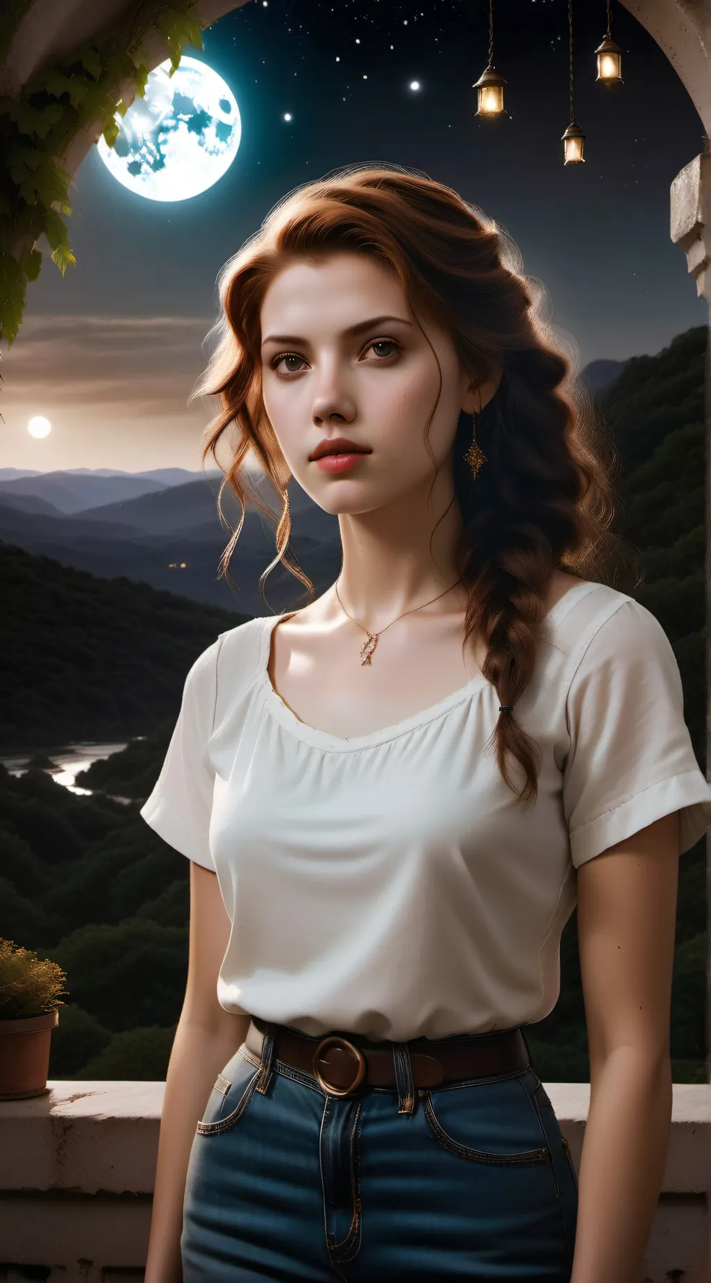 ai character: Scarlett lora  background