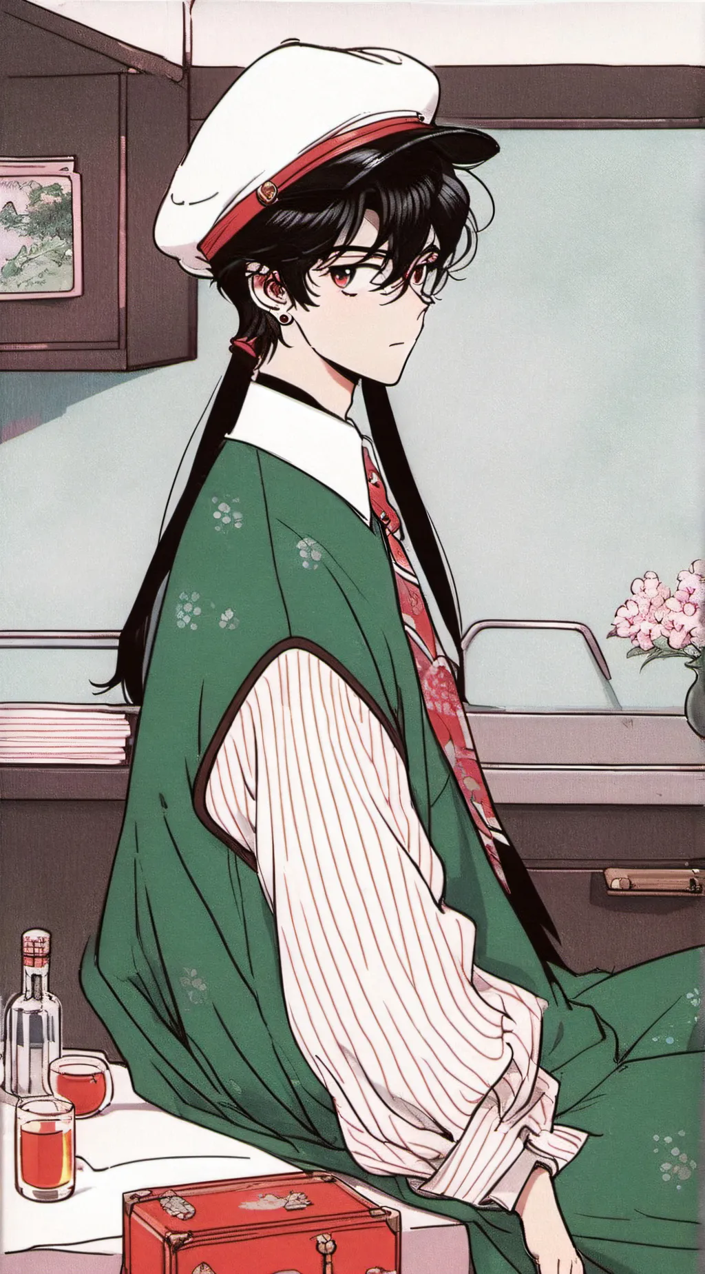 ai character: Uta concert with u background